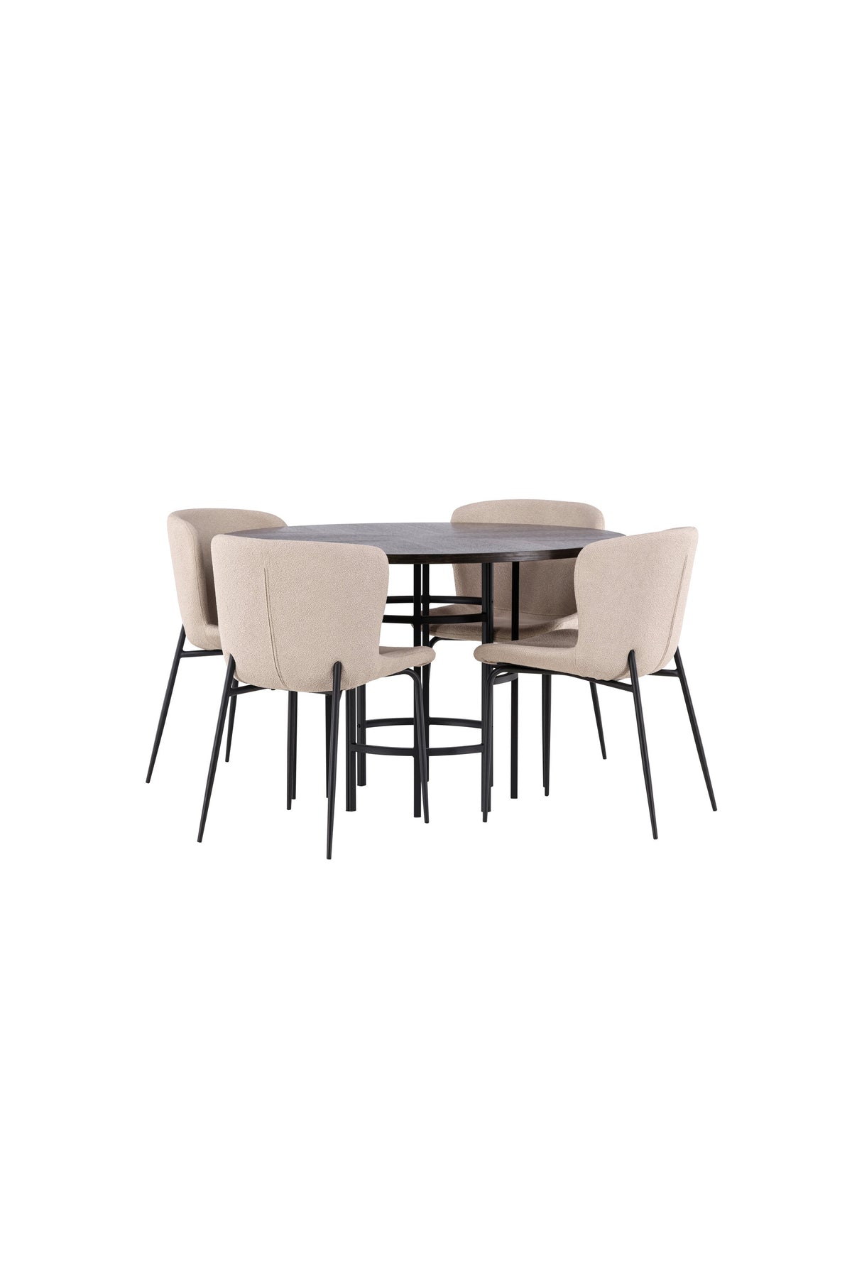 Esszimmerset Copenhagen + Modesto ⌀115cm/4St. in Mocca / Beige / Schwarz  präsentiert im Onlineshop von KAQTU Design AG. Esszimmerset ist von Venture Home