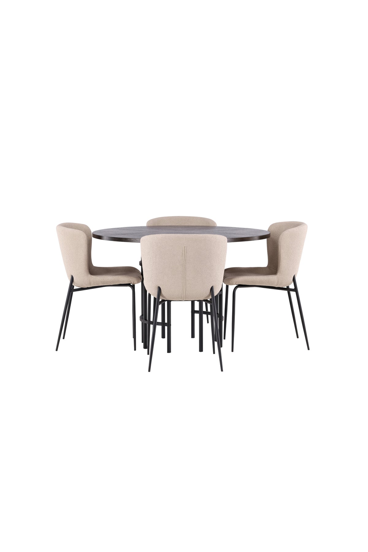 Esszimmerset Copenhagen + Modesto ⌀115cm/4St. in Mocca / Beige / Schwarz  präsentiert im Onlineshop von KAQTU Design AG. Esszimmerset ist von Venture Home