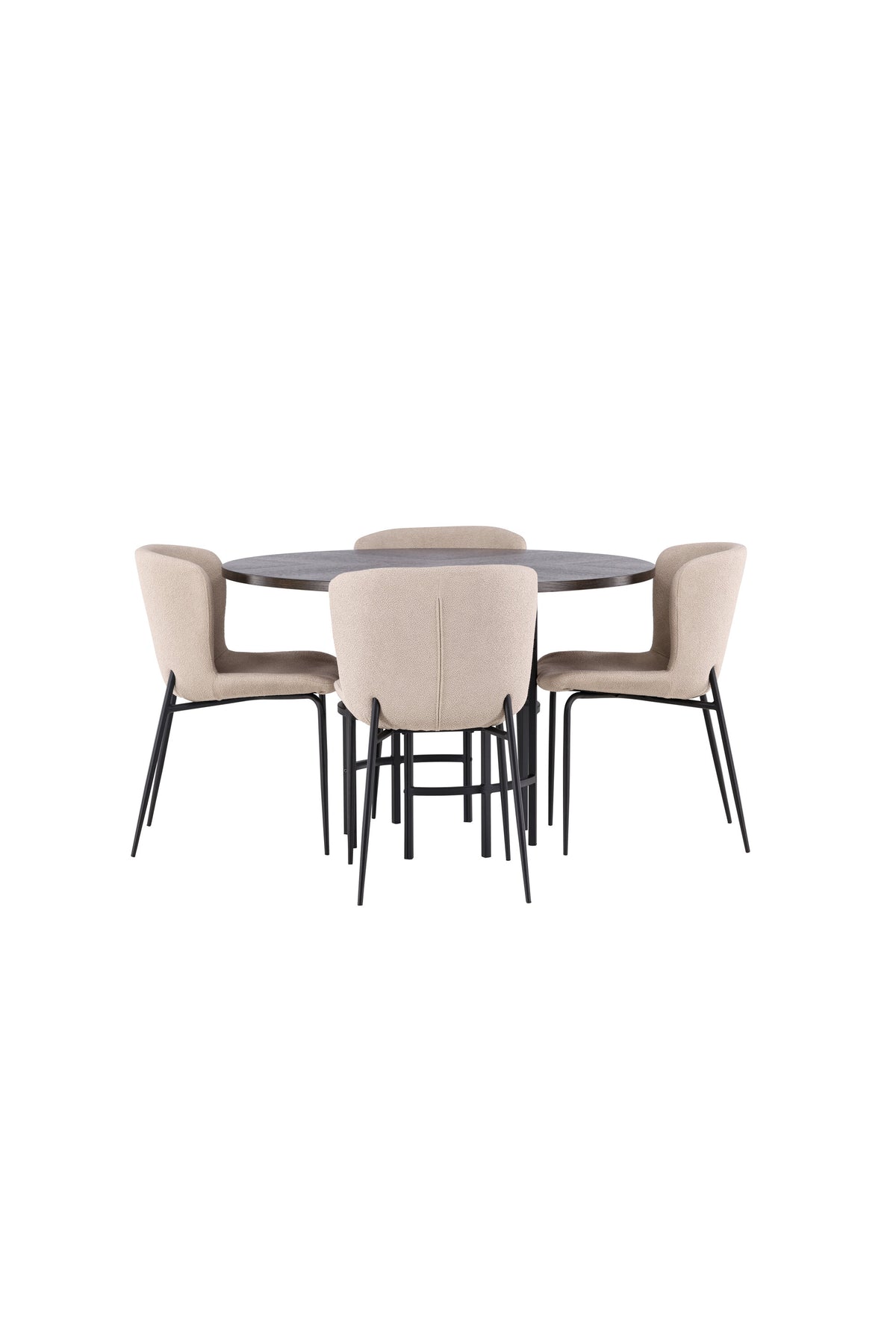 Esszimmerset Copenhagen + Modesto ⌀115cm/4St. in Mocca / Beige / Schwarz  präsentiert im Onlineshop von KAQTU Design AG. Esszimmerset ist von Venture Home