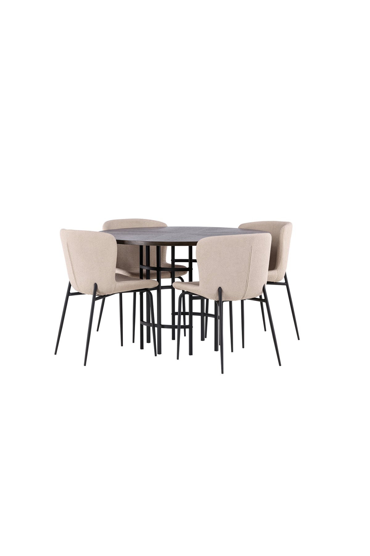 Esszimmerset Copenhagen + Modesto ⌀115cm/4St. in Mocca / Beige / Schwarz  präsentiert im Onlineshop von KAQTU Design AG. Esszimmerset ist von Venture Home