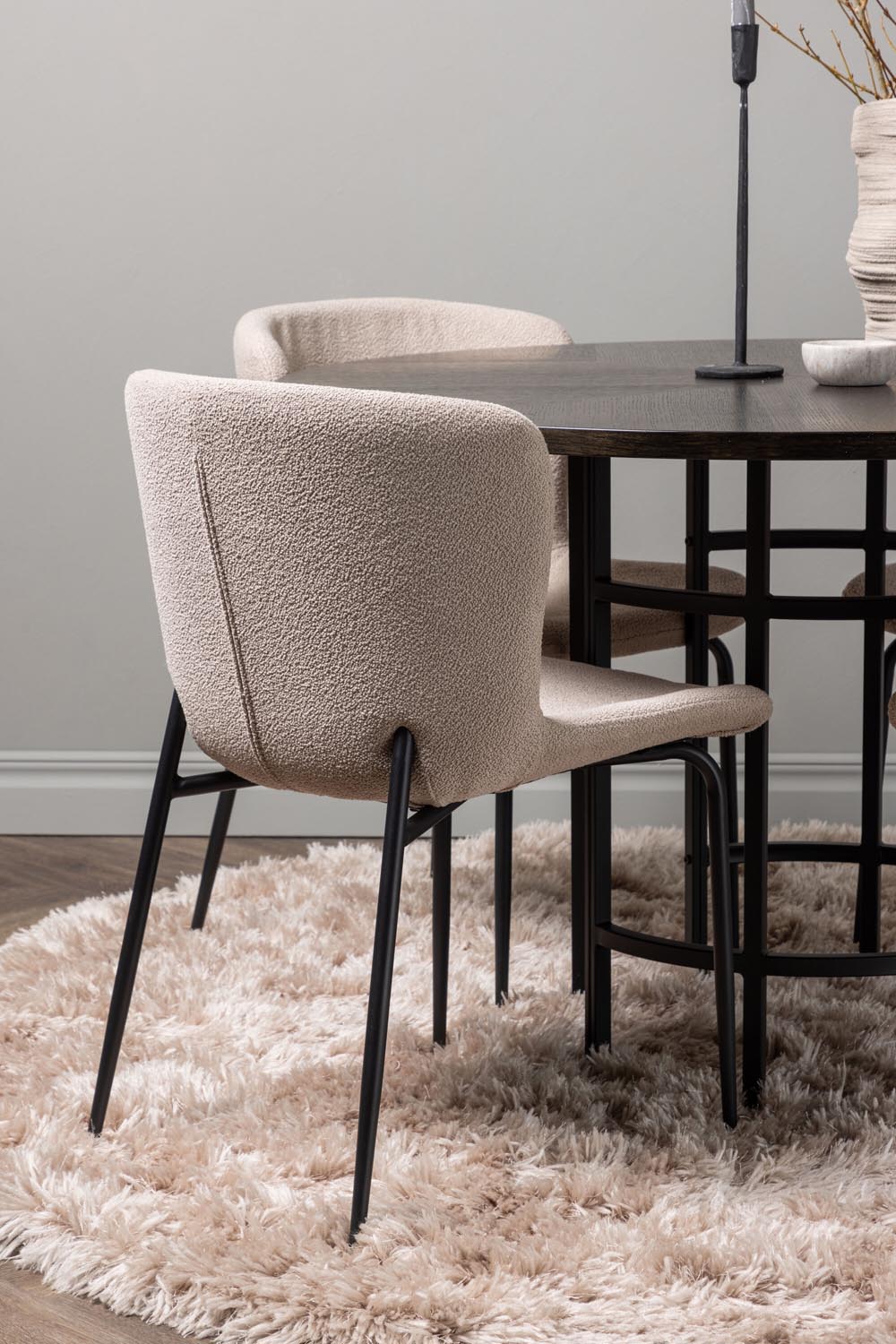 Esszimmerset Copenhagen + Modesto ⌀115cm/4St. in Mocca / Beige / Schwarz  präsentiert im Onlineshop von KAQTU Design AG. Esszimmerset ist von Venture Home