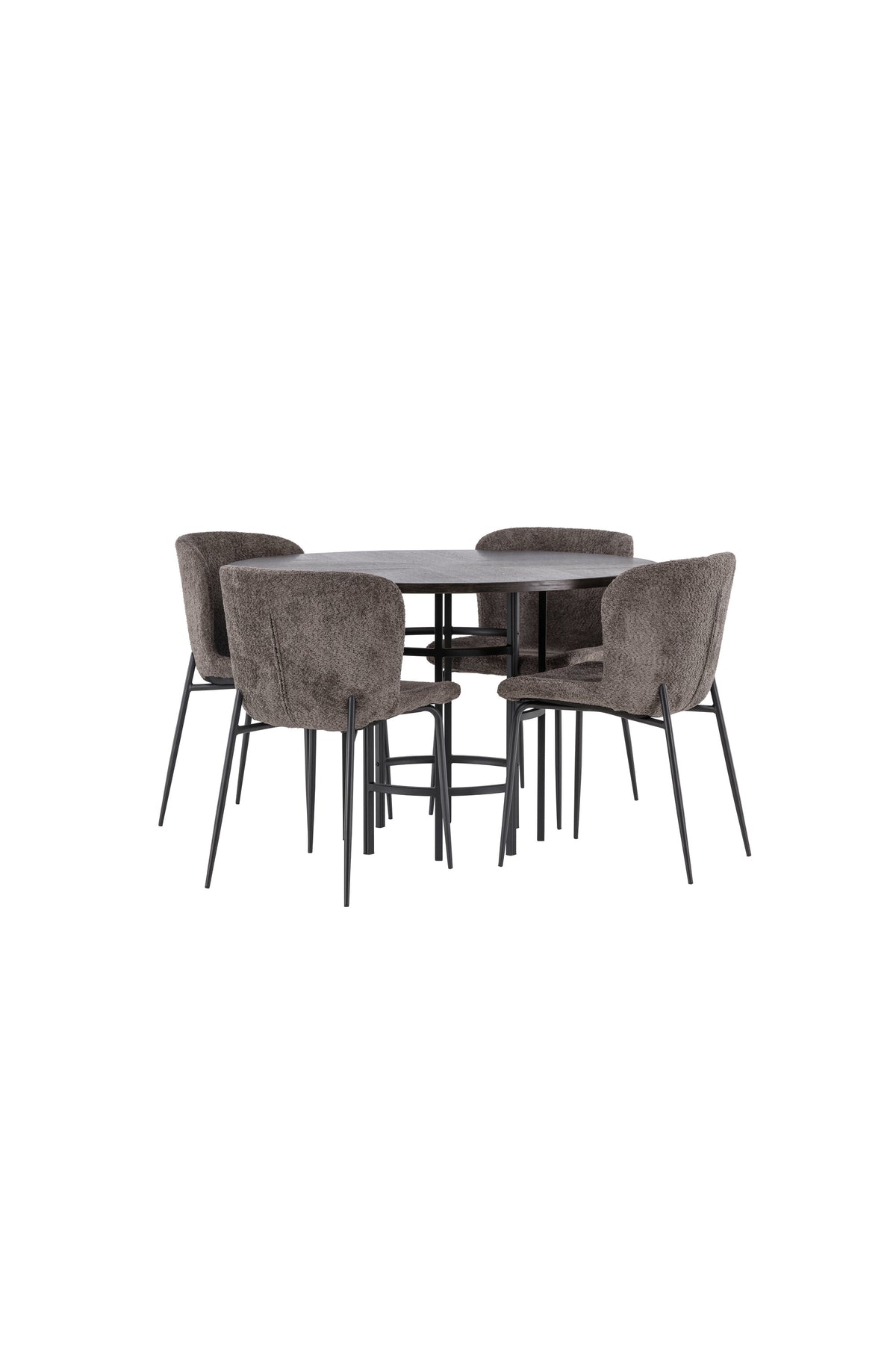 Esszimmerset Copenhagen + Modesto ⌀115cm/4St. in Mocca / Dunkelbraun / Schwarz präsentiert im Onlineshop von KAQTU Design AG. Esszimmerset ist von Venture Home