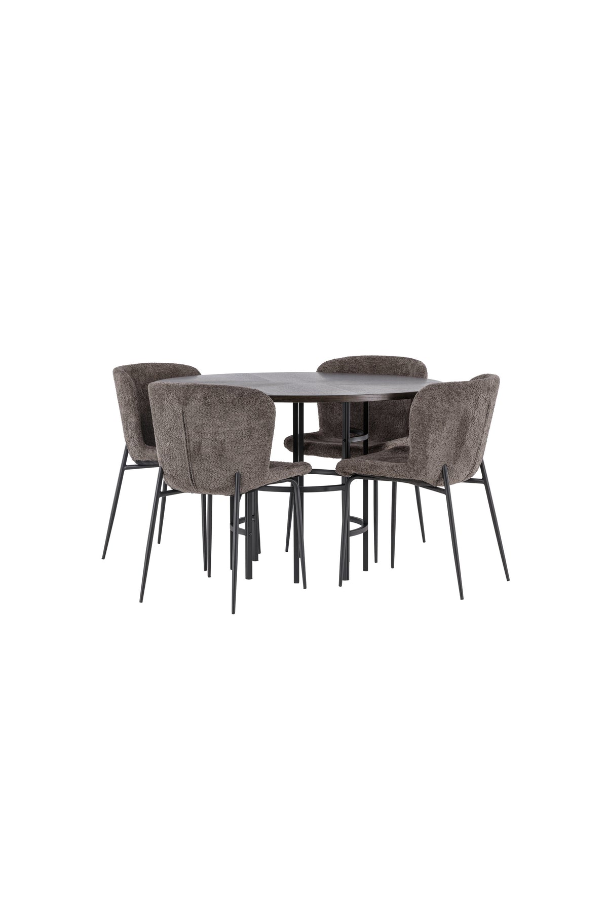 Esszimmerset Copenhagen + Modesto ⌀115cm/4St. in Mocca / Dunkelbraun / Schwarz präsentiert im Onlineshop von KAQTU Design AG. Esszimmerset ist von Venture Home