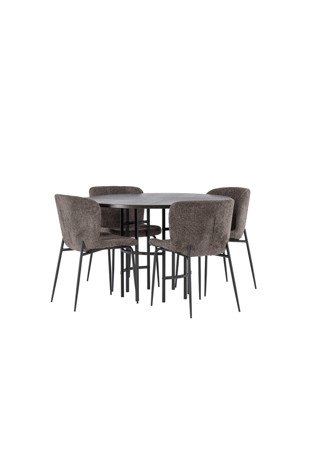 Esszimmerset Copenhagen + Modesto ⌀115cm/4St. in Mocca / Dunkelbraun / Schwarz präsentiert im Onlineshop von KAQTU Design AG. Esszimmerset ist von Venture Home