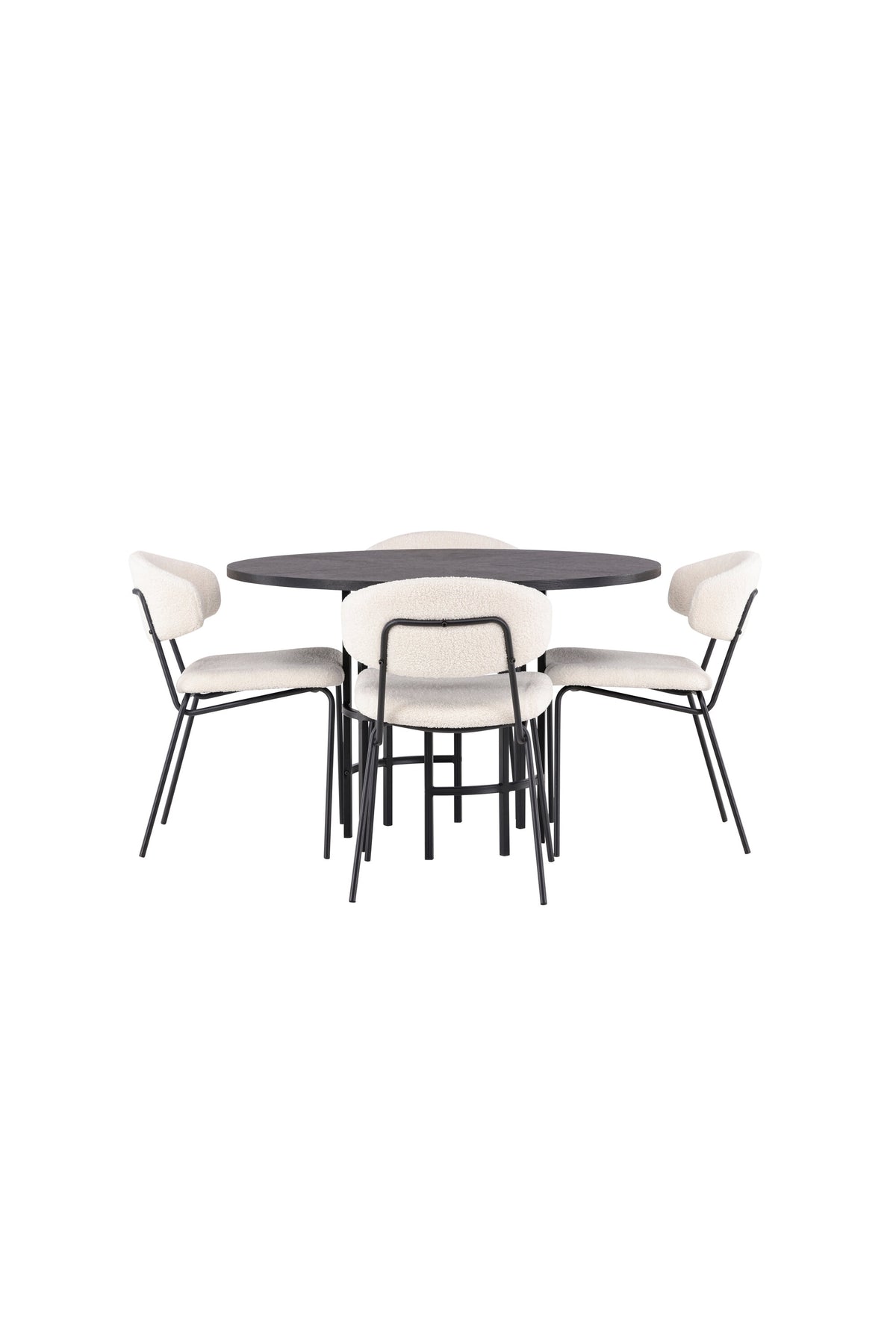 Esszimmerset Copenhagen + Chico ⌀115cm/4St. in Weiss / Schwarz präsentiert im Onlineshop von KAQTU Design AG. Esszimmerset ist von Venture Home