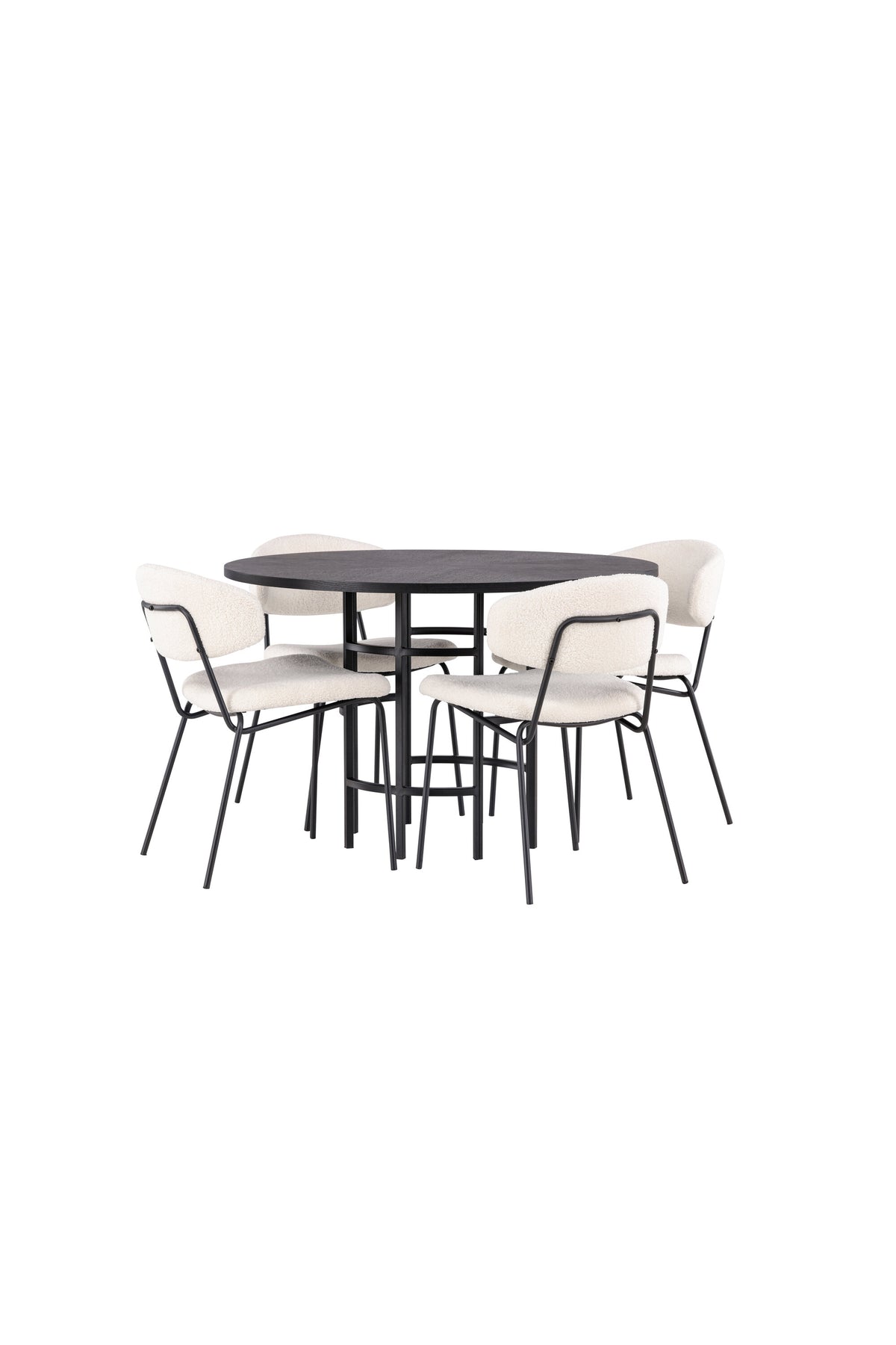 Esszimmerset Copenhagen + Chico ⌀115cm/4St. in Weiss / Schwarz präsentiert im Onlineshop von KAQTU Design AG. Esszimmerset ist von Venture Home