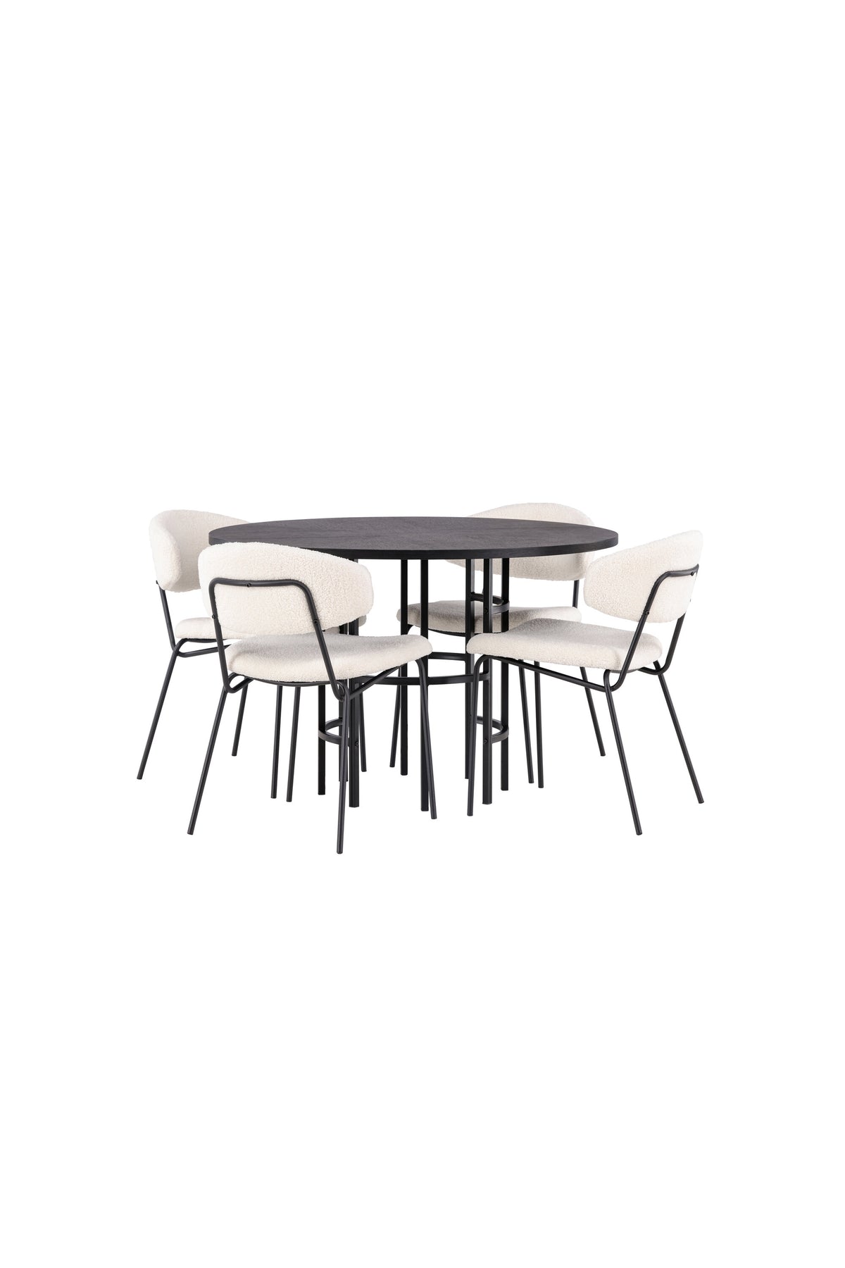 Esszimmerset Copenhagen + Chico ⌀115cm/4St. in Weiss / Schwarz präsentiert im Onlineshop von KAQTU Design AG. Esszimmerset ist von Venture Home
