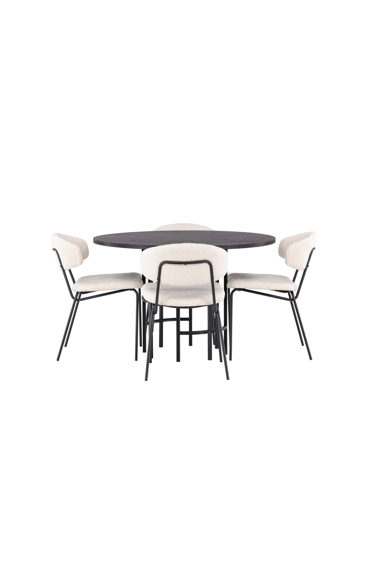 Esszimmerset Copenhagen + Chico ⌀115cm/4St. in Weiss / Schwarz präsentiert im Onlineshop von KAQTU Design AG. Esszimmerset ist von Venture Home