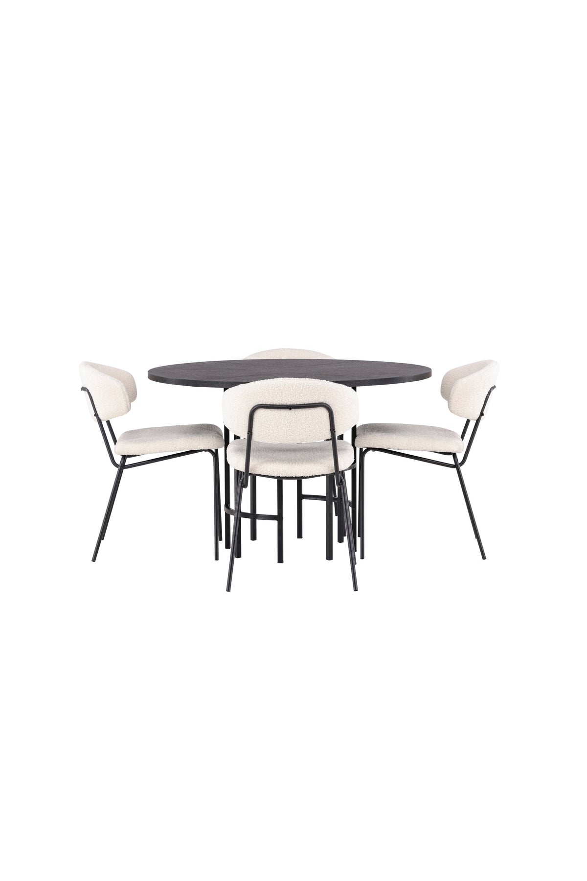 Esszimmerset Copenhagen + Chico ⌀115cm/4St. in Weiss / Schwarz präsentiert im Onlineshop von KAQTU Design AG. Esszimmerset ist von Venture Home