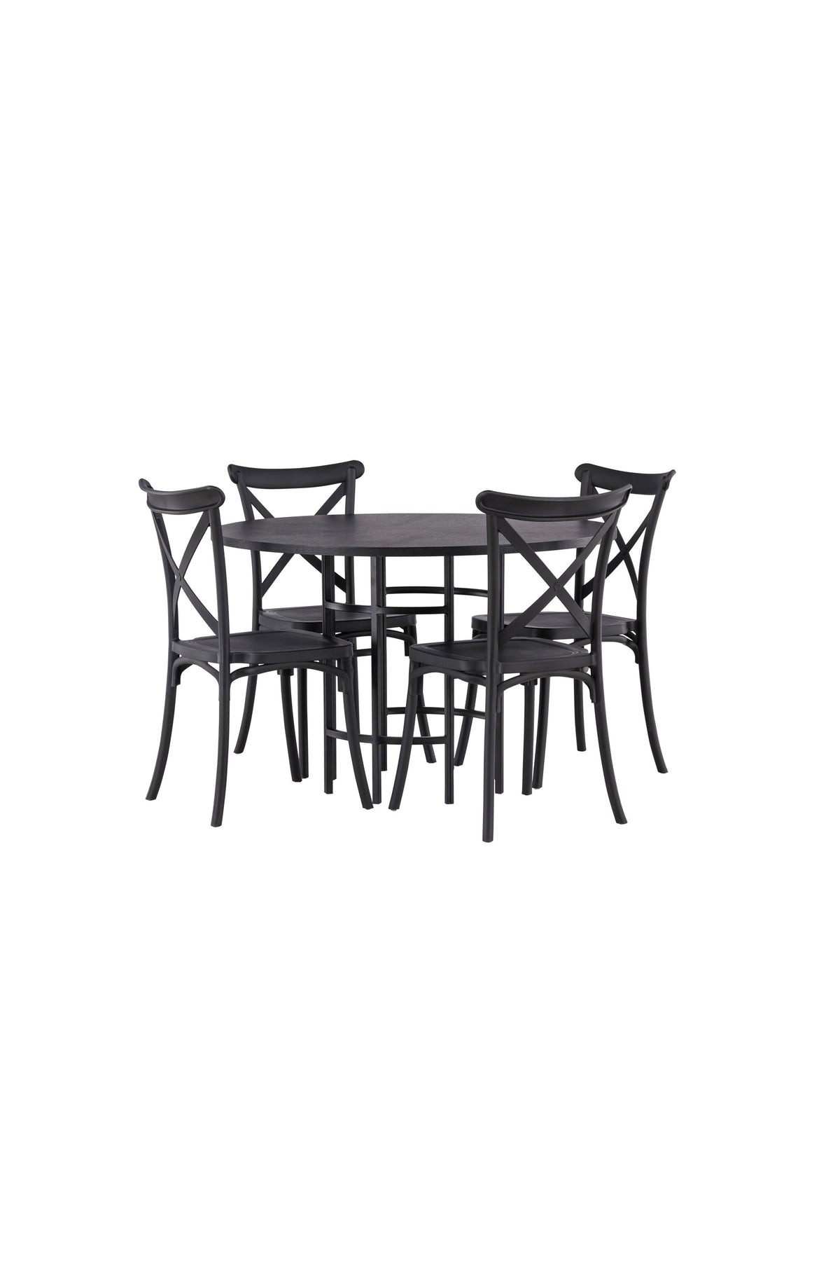 Esszimmerset Copenhagen + Crosett ⌀115cm/4St. in Schwarz präsentiert im Onlineshop von KAQTU Design AG. Esszimmerset ist von Venture Home