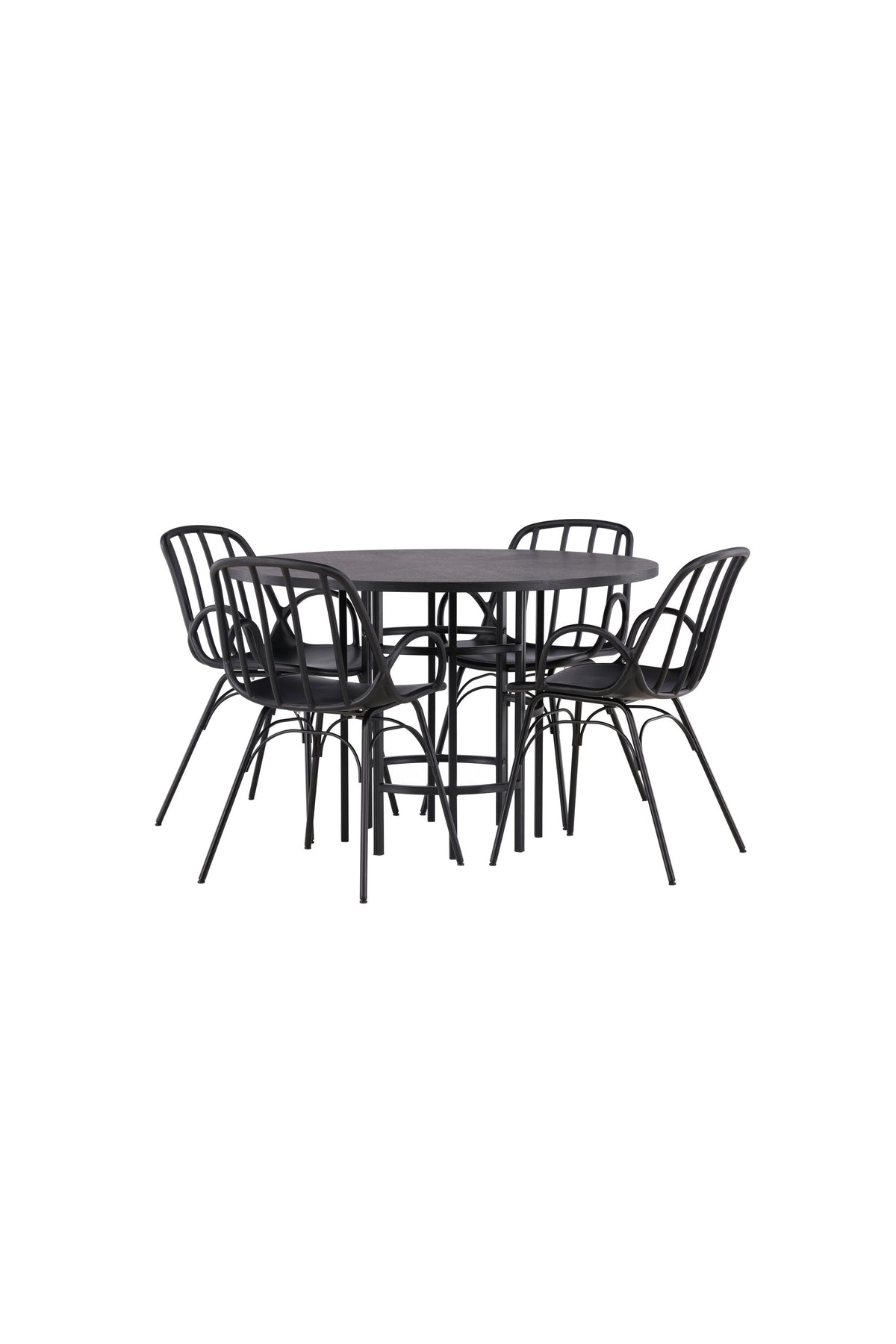 Copenhagen Esszimmerset + Dyrön ⌀115cm/4St. in Schwarz präsentiert im Onlineshop von KAQTU Design AG. Esszimmerset ist von Venture Home