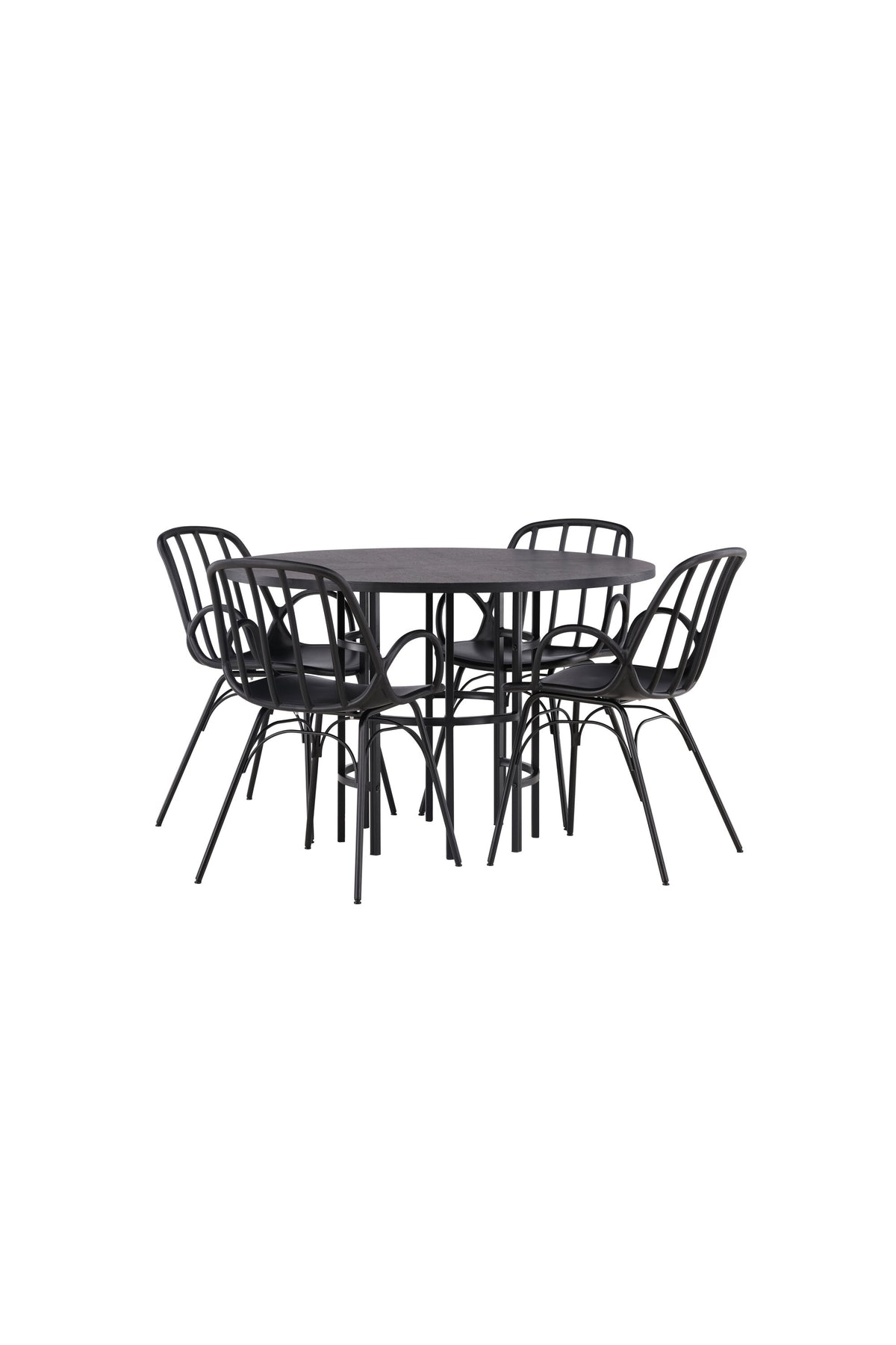 Copenhagen Esszimmerset + Dyrön ⌀115cm/4St. in Schwarz präsentiert im Onlineshop von KAQTU Design AG. Esszimmerset ist von Venture Home