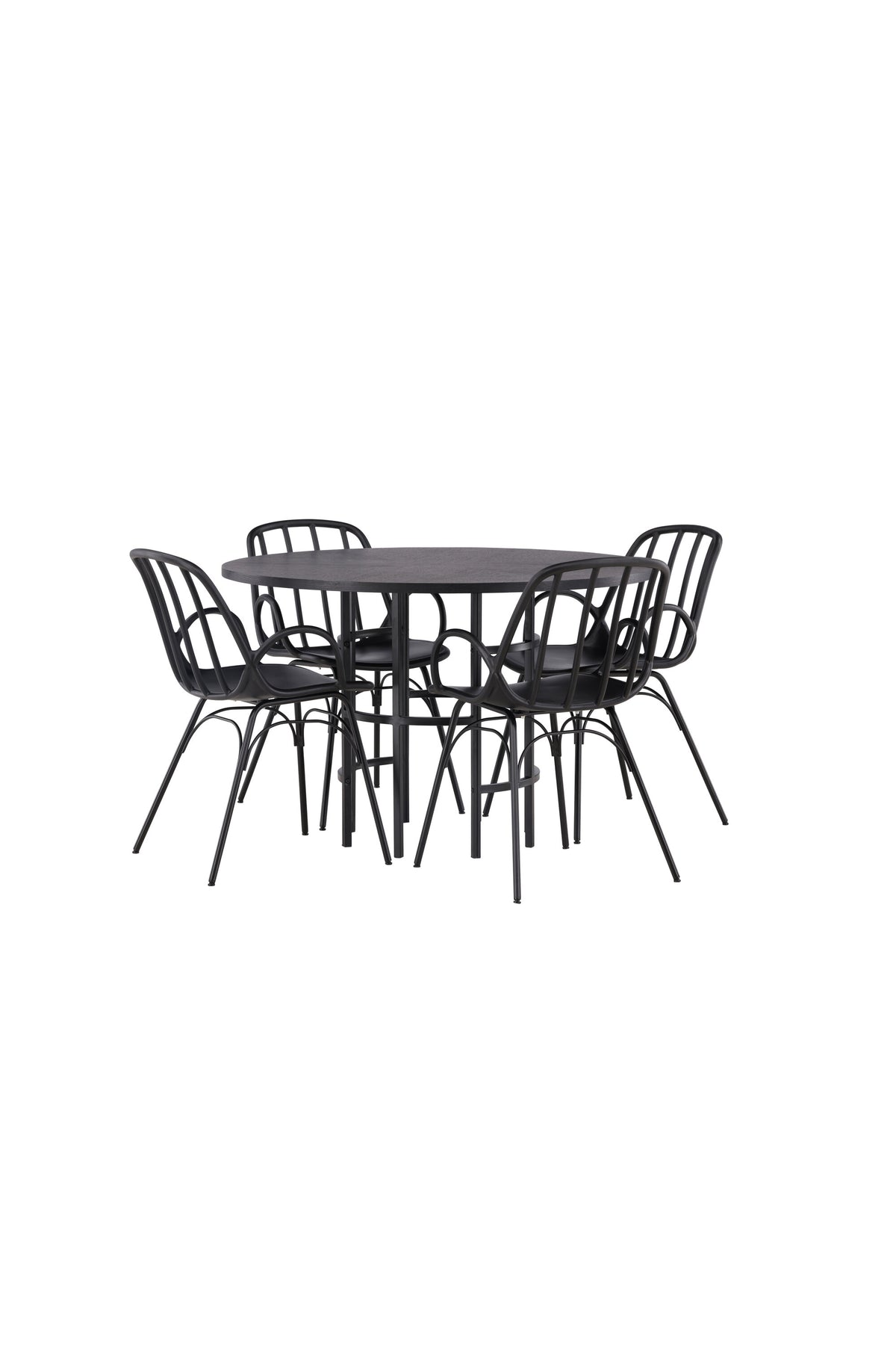 Copenhagen Esszimmerset + Dyrön ⌀115cm/4St. in Schwarz präsentiert im Onlineshop von KAQTU Design AG. Esszimmerset ist von Venture Home
