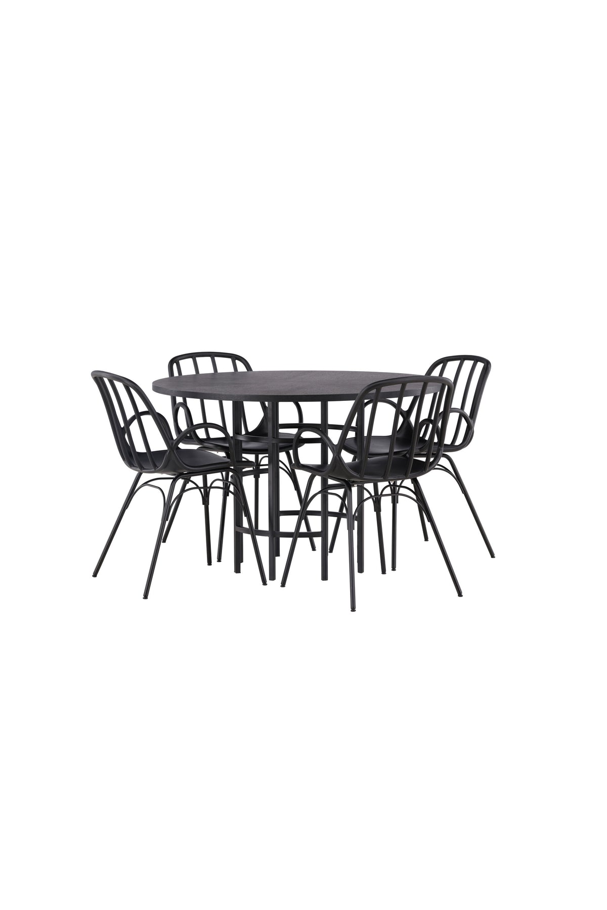 Copenhagen Esszimmerset + Dyrön ⌀115cm/4St. in Schwarz präsentiert im Onlineshop von KAQTU Design AG. Esszimmerset ist von Venture Home