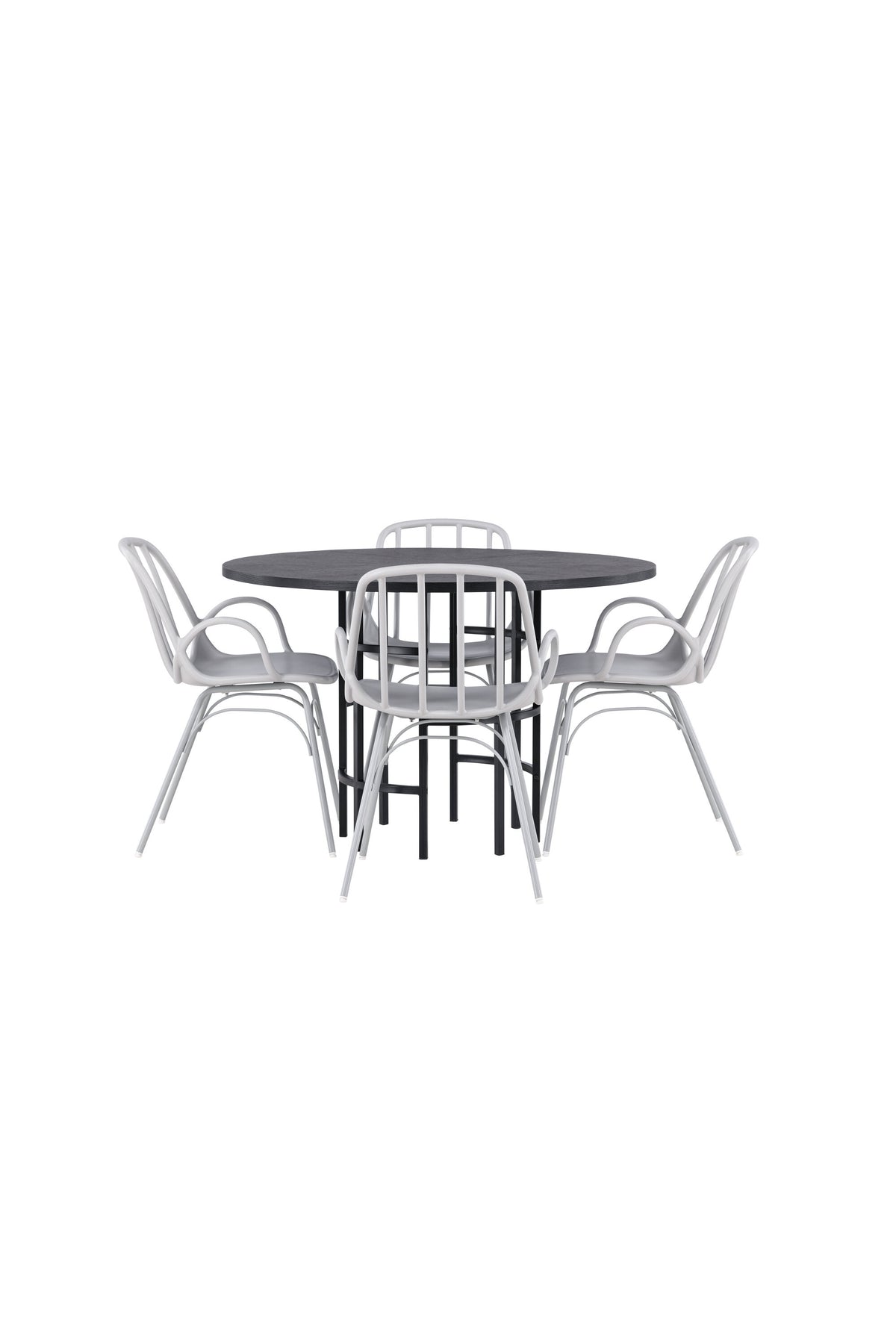 Copenhagen Esszimmerset + Dyrön ⌀115cm/4St. in Greige präsentiert im Onlineshop von KAQTU Design AG. Esszimmerset ist von Venture Home