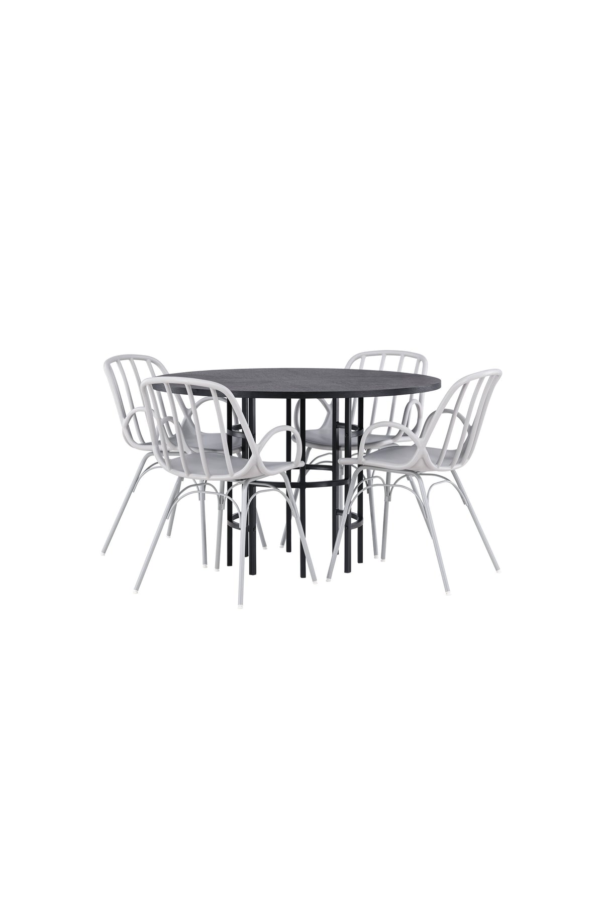 Copenhagen Esszimmerset + Dyrön ⌀115cm/4St. in Greige präsentiert im Onlineshop von KAQTU Design AG. Esszimmerset ist von Venture Home