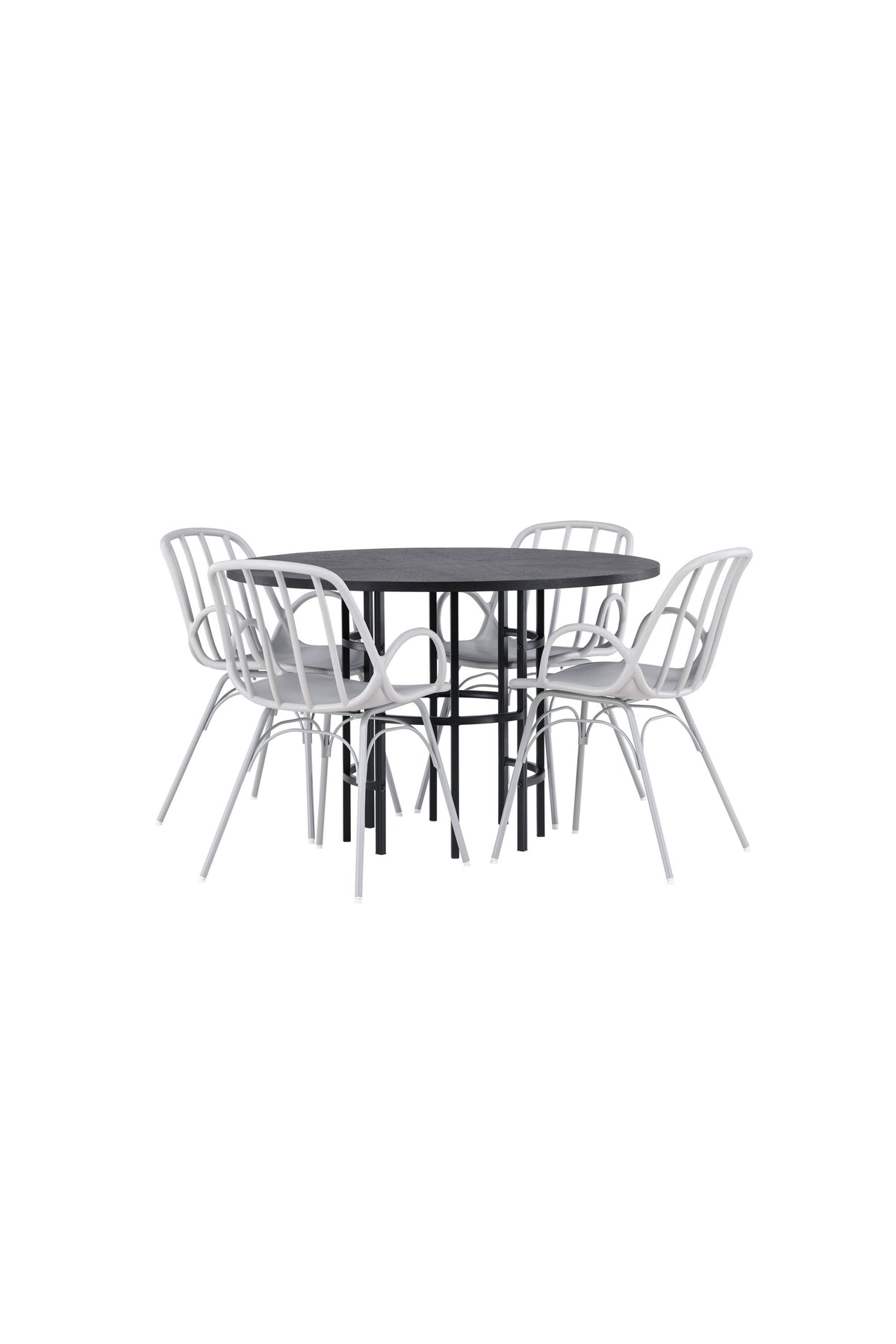 Copenhagen Esszimmerset + Dyrön ⌀115cm/4St. in Greige präsentiert im Onlineshop von KAQTU Design AG. Esszimmerset ist von Venture Home