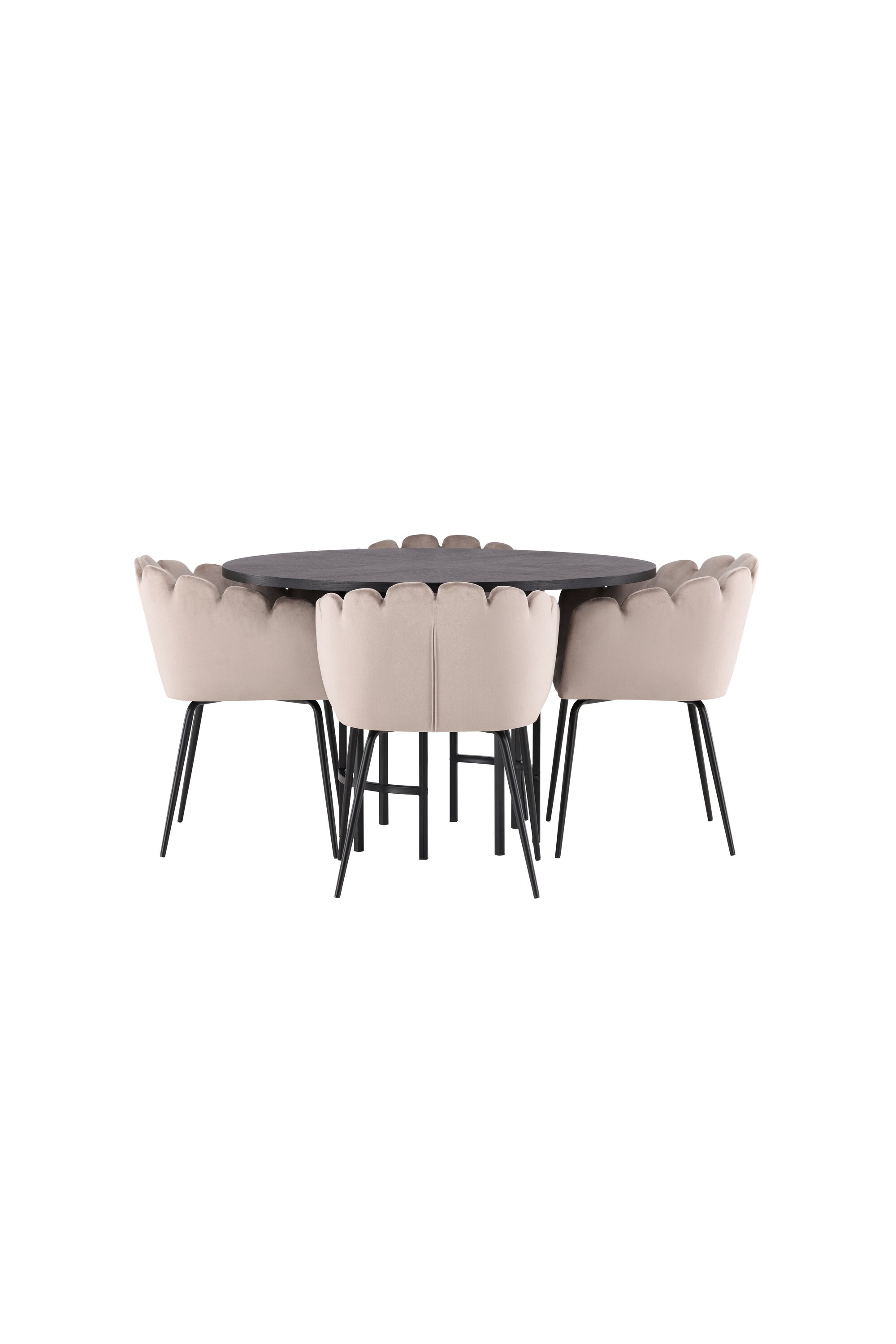 Esszimmerset Copenhagen + Limhamn ⌀115cm/4St. in Schwarz / Beige präsentiert im Onlineshop von KAQTU Design AG. Esszimmerset ist von Venture Home