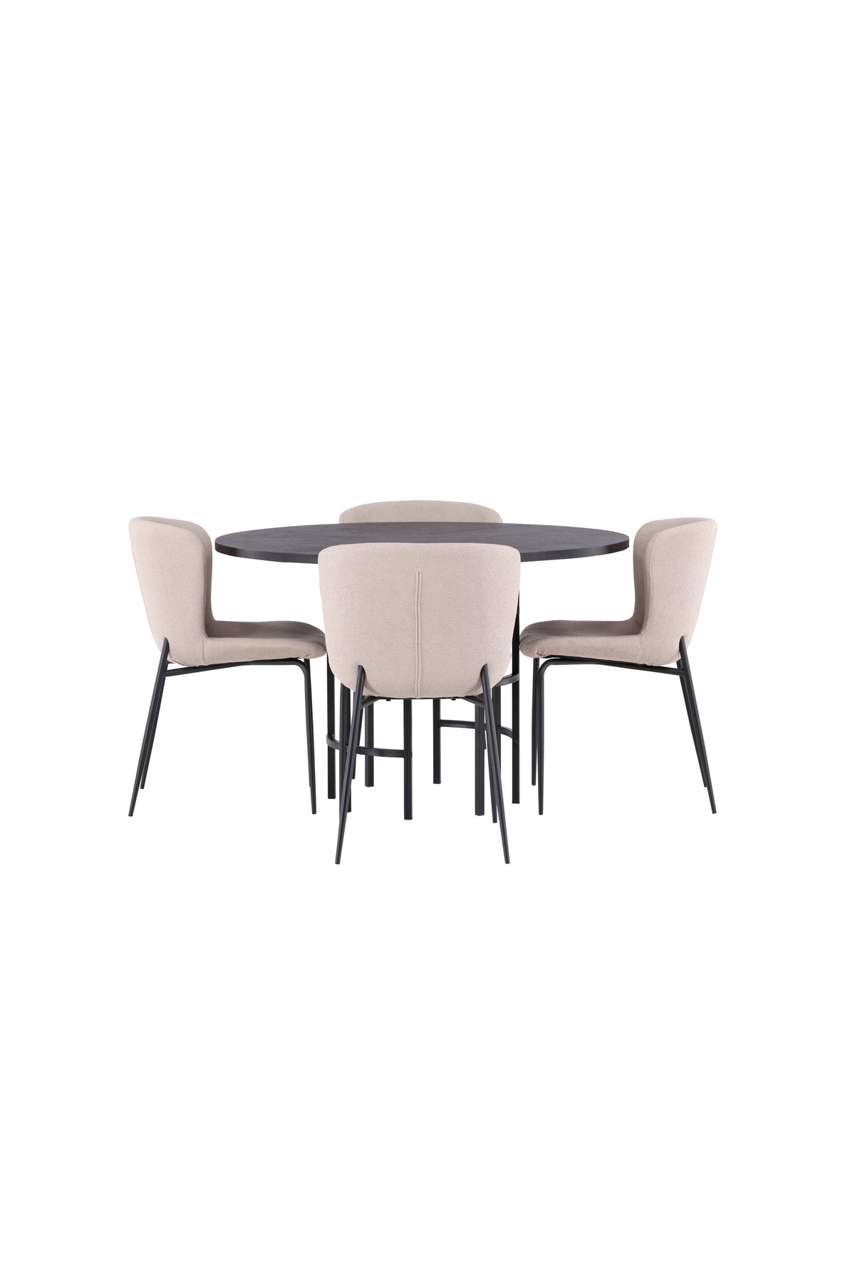 Esszimmerset Copenhagen + Modesto ⌀115cm/4St. in Beige / Schwarz präsentiert im Onlineshop von KAQTU Design AG. Esszimmerset ist von Venture Home