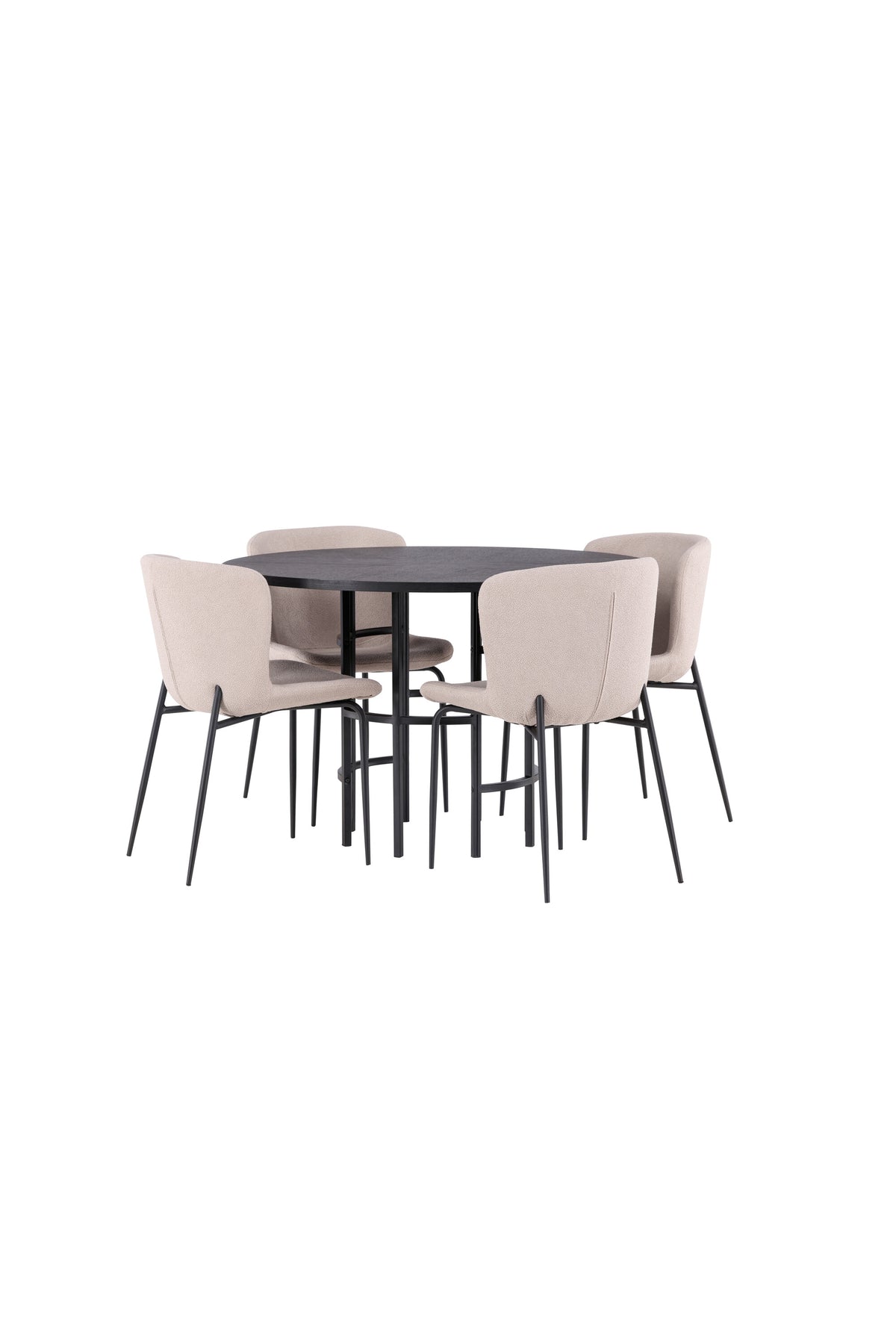 Esszimmerset Copenhagen + Modesto ⌀115cm/4St. in Beige / Schwarz präsentiert im Onlineshop von KAQTU Design AG. Esszimmerset ist von Venture Home