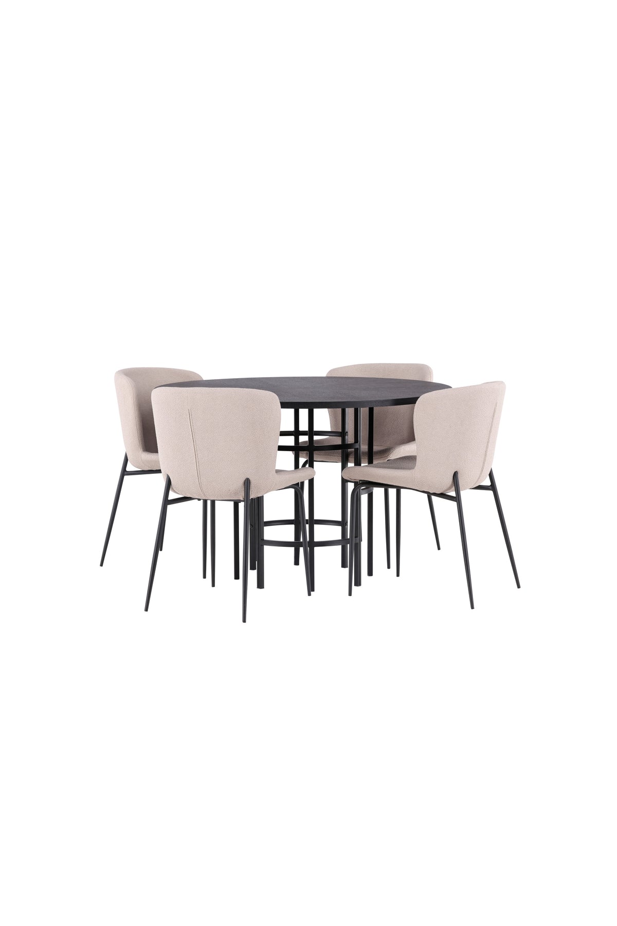 Esszimmerset Copenhagen + Modesto ⌀115cm/4St. in Beige / Schwarz präsentiert im Onlineshop von KAQTU Design AG. Esszimmerset ist von Venture Home