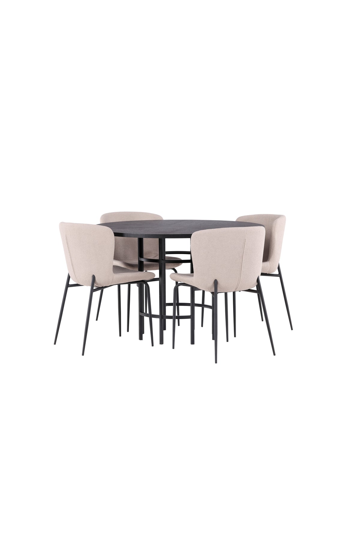Esszimmerset Copenhagen + Modesto ⌀115cm/4St. in Beige / Schwarz präsentiert im Onlineshop von KAQTU Design AG. Esszimmerset ist von Venture Home