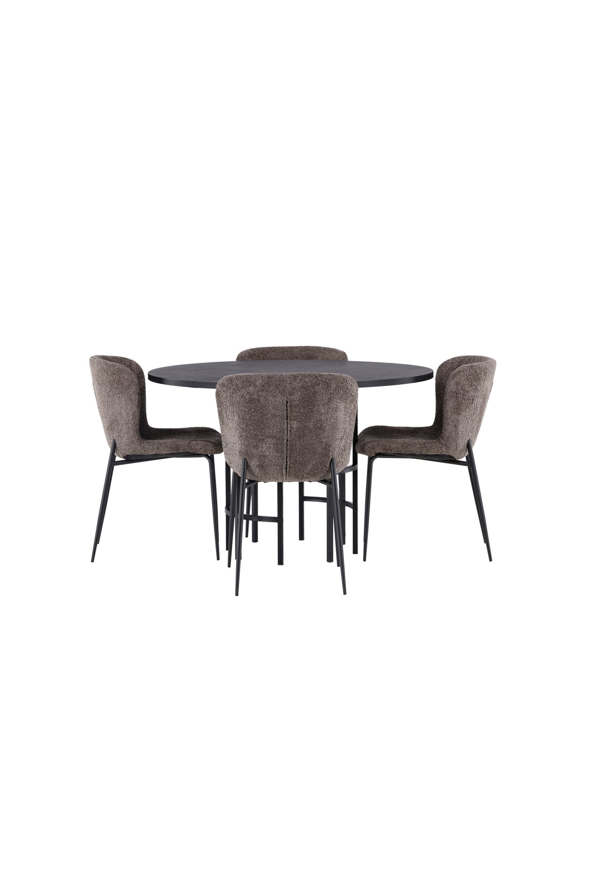 Esszimmerset Copenhagen + Modesto ⌀115cm/4St. in Dunkelbraun / Schwarz präsentiert im Onlineshop von KAQTU Design AG. Esszimmerset ist von Venture Home