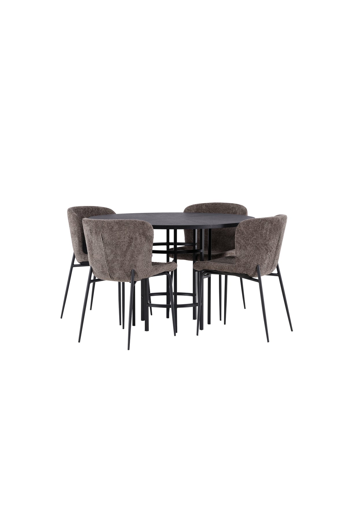 Esszimmerset Copenhagen + Modesto ⌀115cm/4St. in Dunkelbraun / Schwarz präsentiert im Onlineshop von KAQTU Design AG. Esszimmerset ist von Venture Home