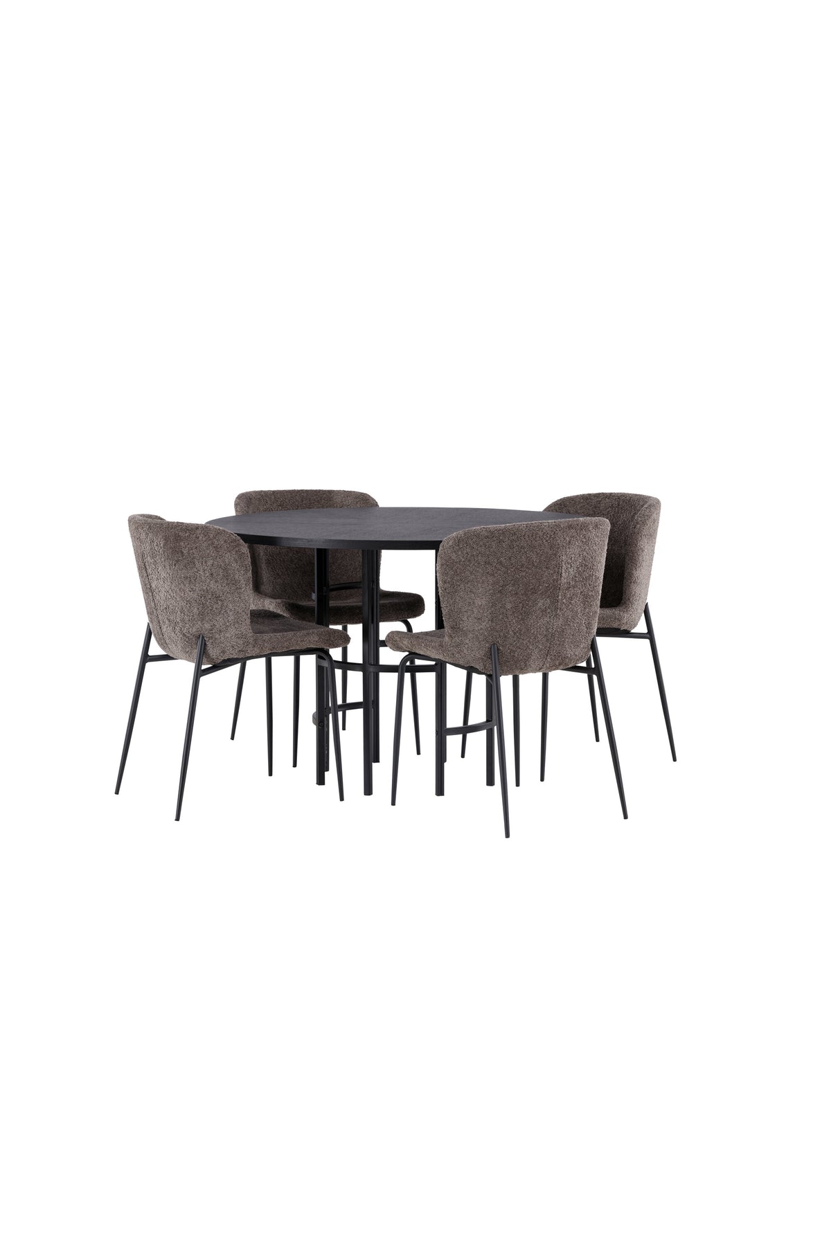 Esszimmerset Copenhagen + Modesto ⌀115cm/4St. in Dunkelbraun / Schwarz präsentiert im Onlineshop von KAQTU Design AG. Esszimmerset ist von Venture Home
