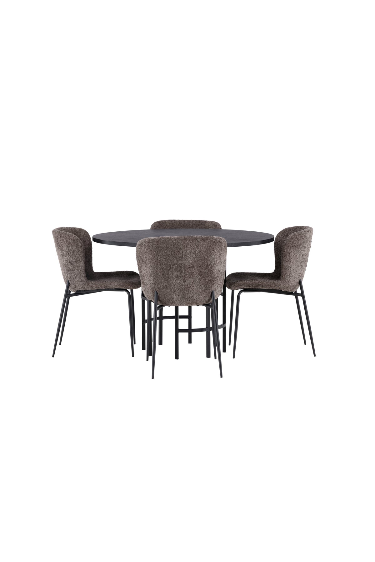 Esszimmerset Copenhagen + Modesto ⌀115cm/4St. in Dunkelbraun / Schwarz präsentiert im Onlineshop von KAQTU Design AG. Esszimmerset ist von Venture Home