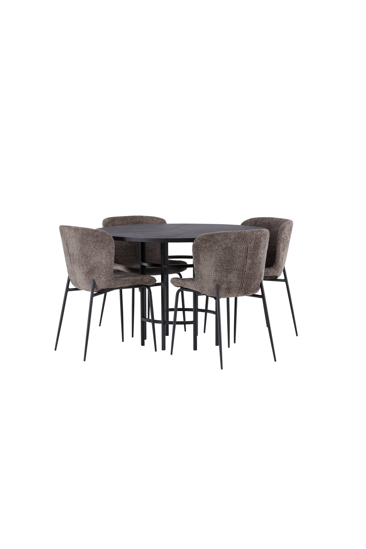 Esszimmerset Copenhagen + Modesto ⌀115cm/4St. in Dunkelbraun / Schwarz präsentiert im Onlineshop von KAQTU Design AG. Esszimmerset ist von Venture Home