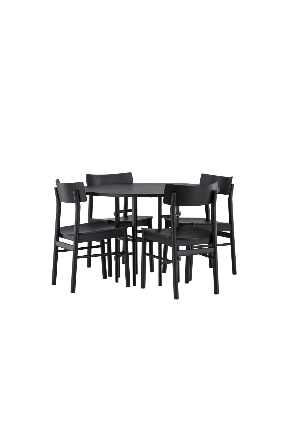 Copenhagen Esstisch + 4 x Montros Esszimmerstuhl in Schwarz präsentiert im Onlineshop von KAQTU Design AG. Esszimmerset ist von Venture Home