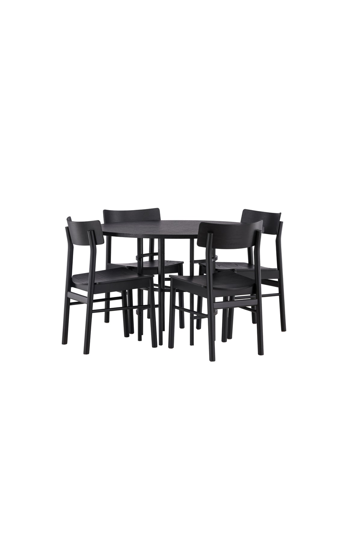 Copenhagen Esstisch + 4 x Montros Esszimmerstuhl in Schwarz präsentiert im Onlineshop von KAQTU Design AG. Esszimmerset ist von Venture Home