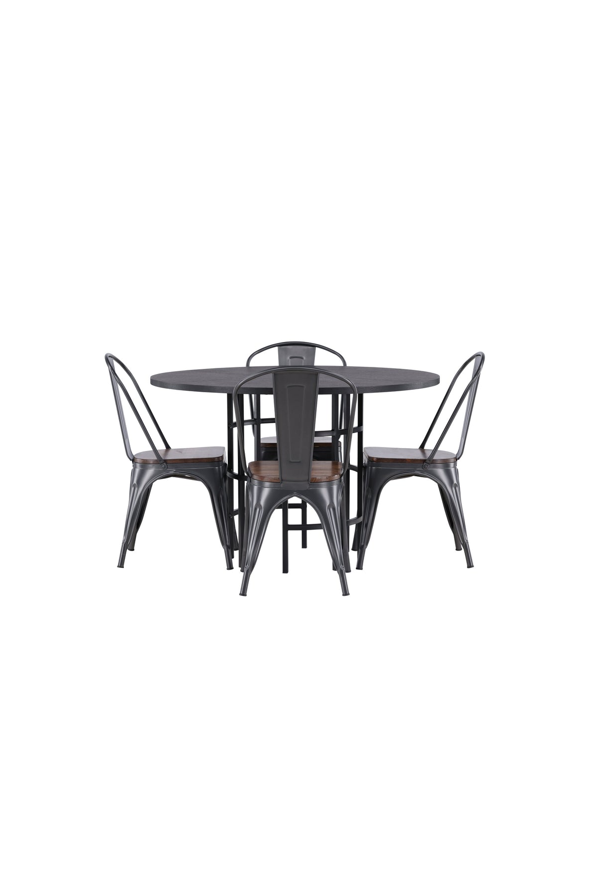 Esszimmerset Copenhagen + Tempe ⌀115cm/4St. in Dunkelgrau / Walnuss präsentiert im Onlineshop von KAQTU Design AG. Esszimmerset ist von Venture Home