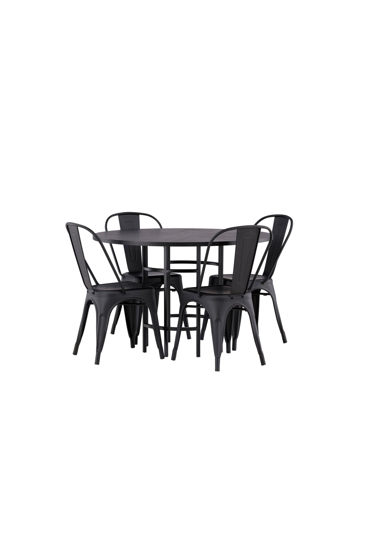 Esszimmerset Copenhagen + Tempe ⌀115cm/4St. in Schwarz präsentiert im Onlineshop von KAQTU Design AG. Esszimmerset ist von Venture Home