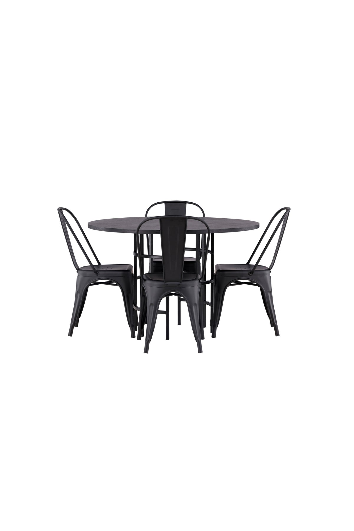 Esszimmerset Copenhagen + Tempe ⌀115cm/4St. in Schwarz präsentiert im Onlineshop von KAQTU Design AG. Esszimmerset ist von Venture Home