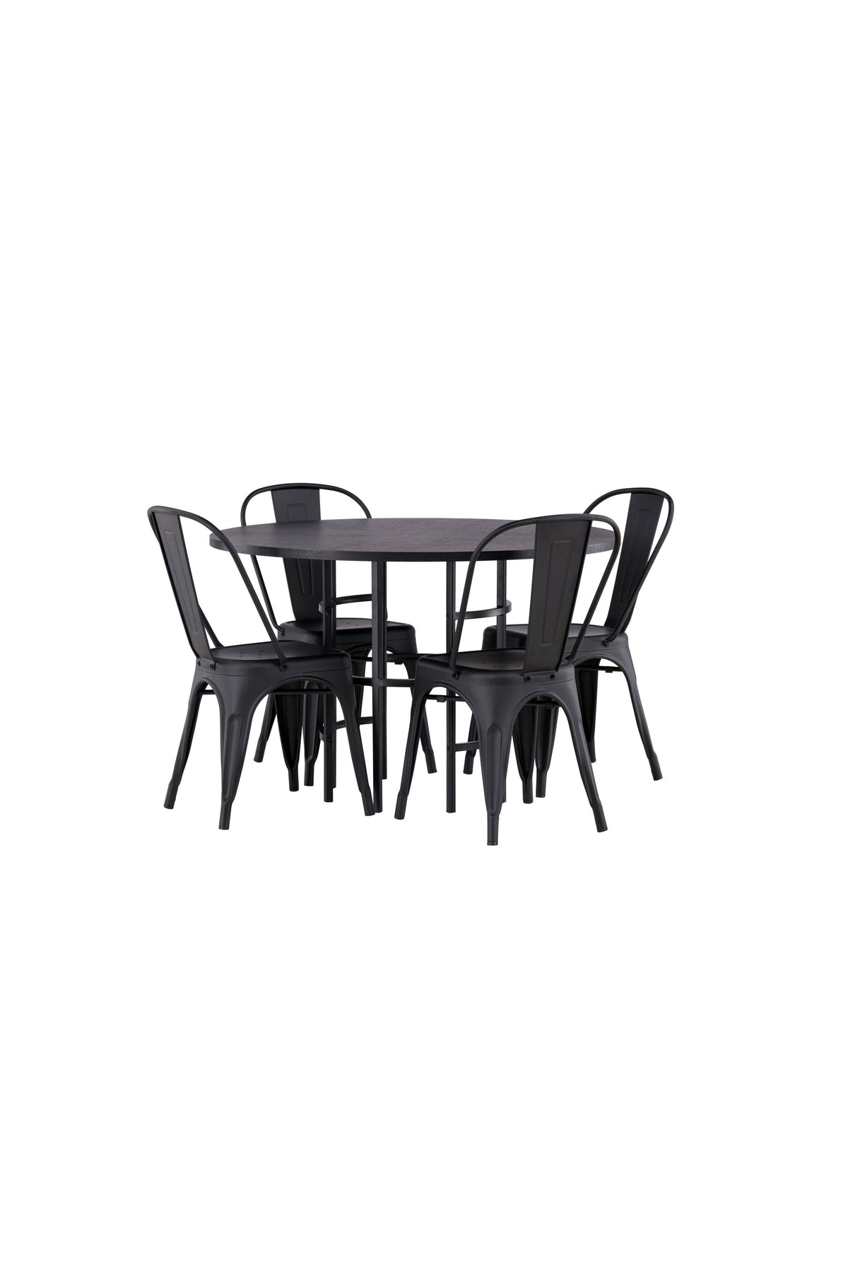 Esszimmerset Copenhagen + Tempe ⌀115cm/4St. in Schwarz präsentiert im Onlineshop von KAQTU Design AG. Esszimmerset ist von Venture Home