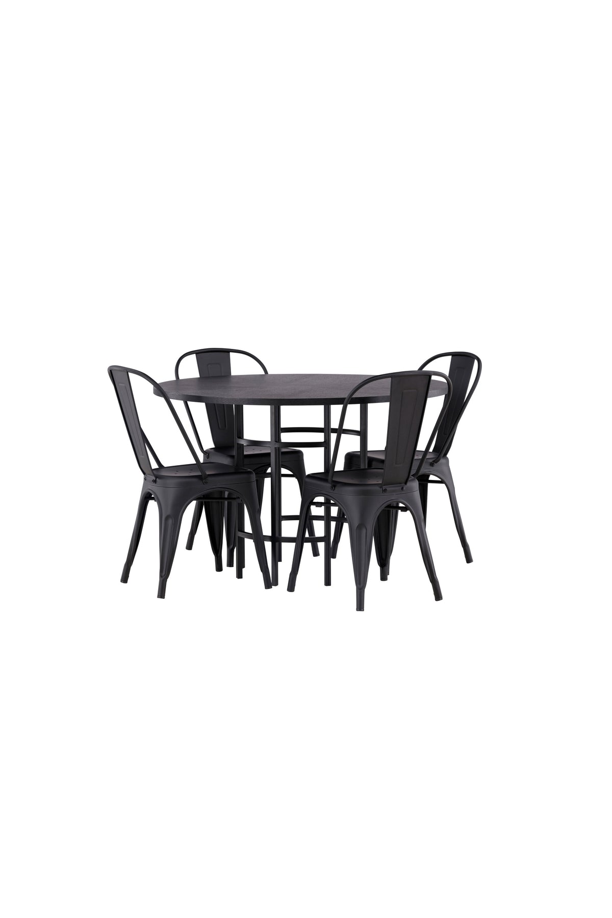 Esszimmerset Copenhagen + Tempe ⌀115cm/4St. in Schwarz präsentiert im Onlineshop von KAQTU Design AG. Esszimmerset ist von Venture Home