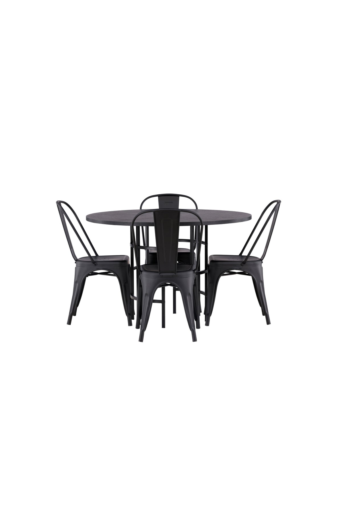 Esszimmerset Copenhagen + Tempe ⌀115cm/4St. in Schwarz präsentiert im Onlineshop von KAQTU Design AG. Esszimmerset ist von Venture Home