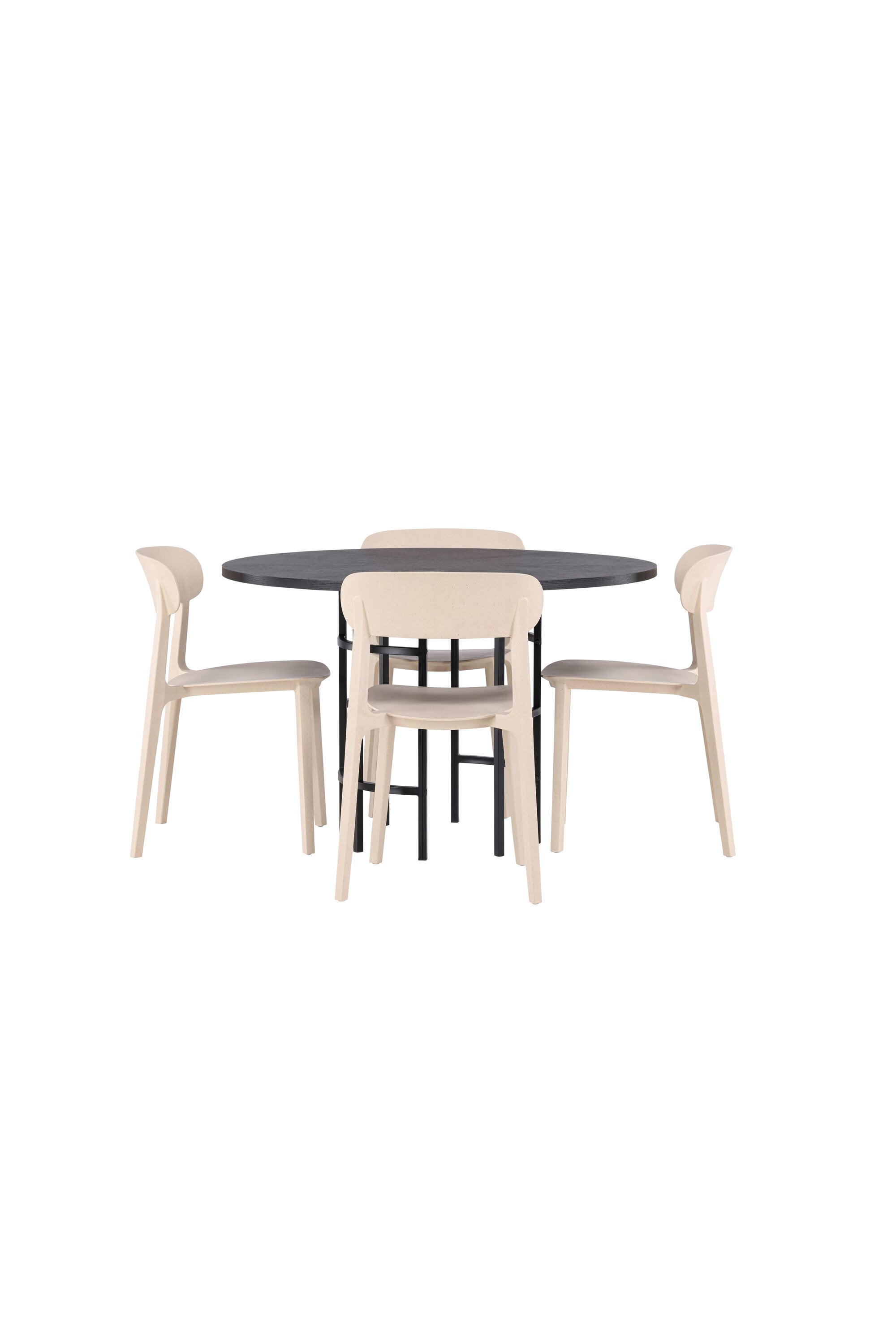 Esszimmerset Copenhagen + Astol ⌀115cm/4St. in Beige präsentiert im Onlineshop von KAQTU Design AG. Esszimmerset ist von Venture Home