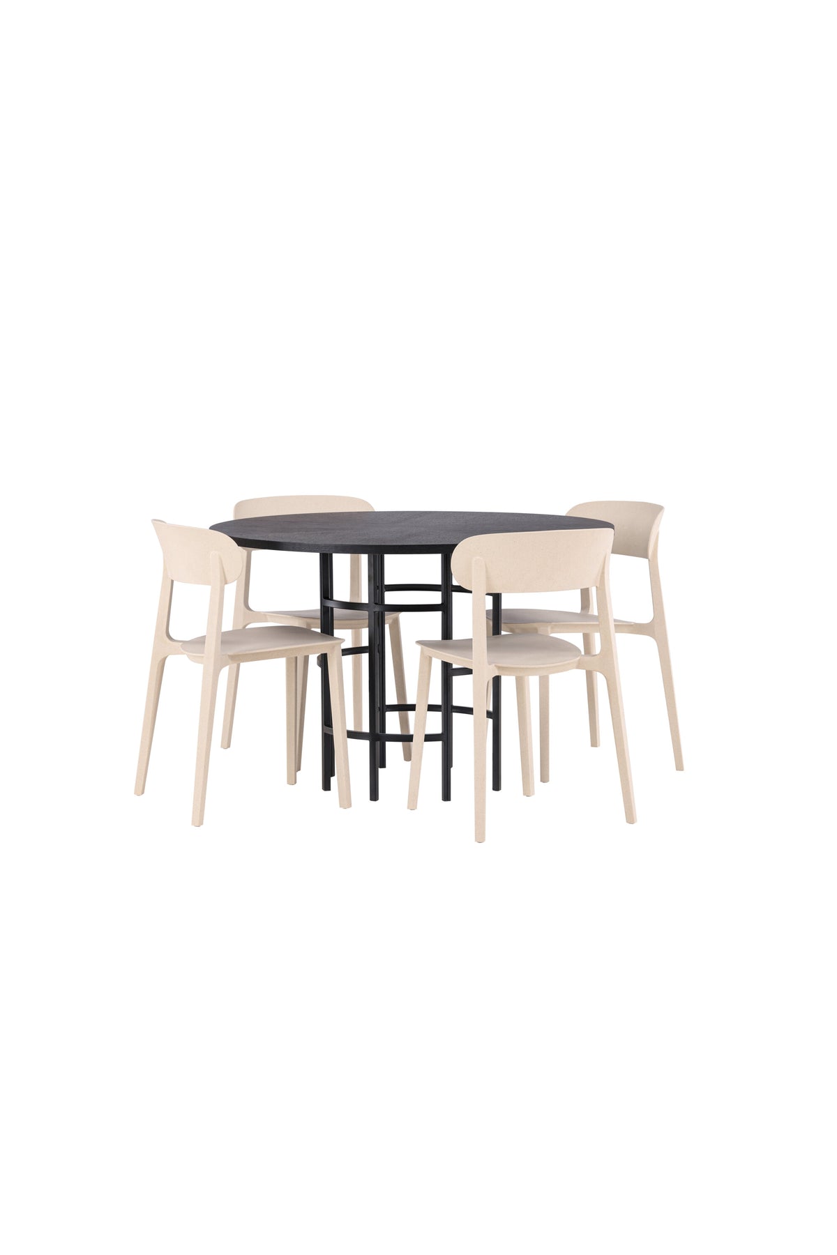 Esszimmerset Copenhagen + Astol ⌀115cm/4St. in Beige präsentiert im Onlineshop von KAQTU Design AG. Esszimmerset ist von Venture Home
