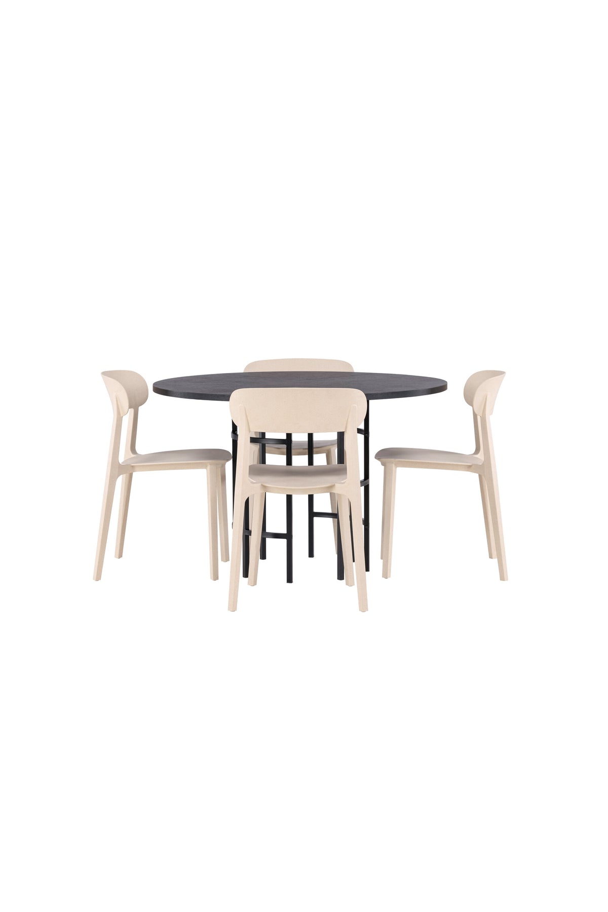 Esszimmerset Copenhagen + Astol ⌀115cm/4St. in Beige präsentiert im Onlineshop von KAQTU Design AG. Esszimmerset ist von Venture Home