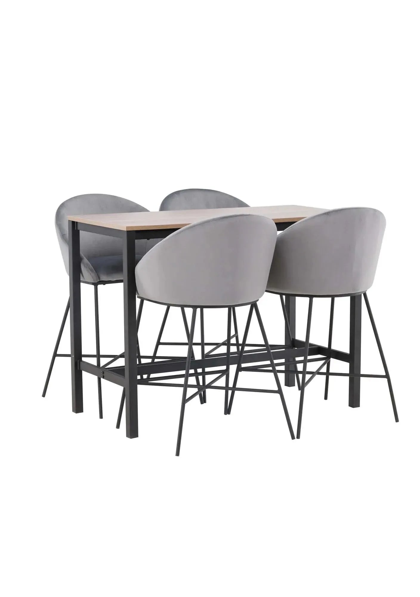 Luxuriöses Camden Barset mit 4 samtigen Stühlen, 120cm, von Venture Home.