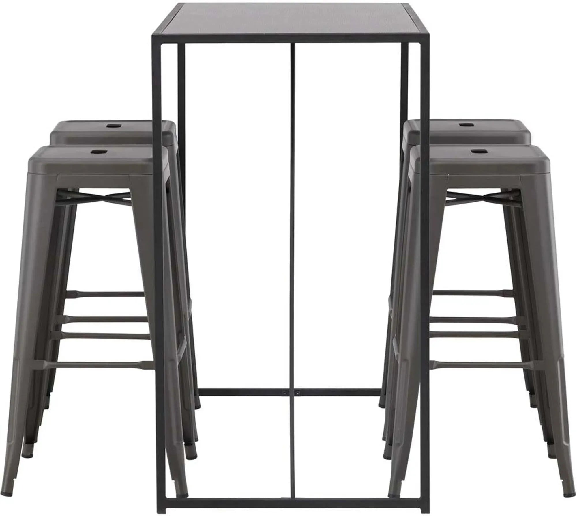 Stilvolles Brea Barset mit Tempe Barhockern: Modernes Design, ideal für Küche & Wohnbereich, Platz für 4 Personen.