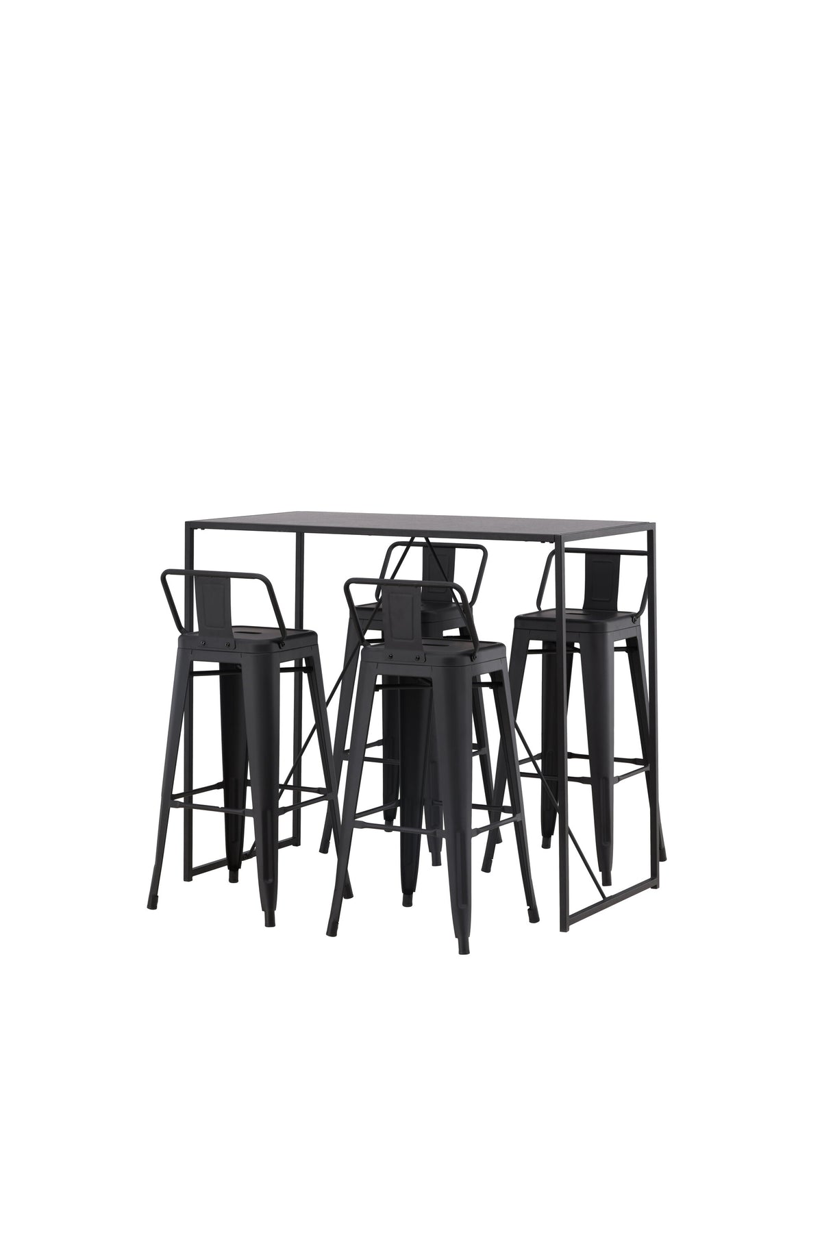 Brea Barset + Tempe Flat 120cm/4St. in Schwarz präsentiert im Onlineshop von KAQTU Design AG. Bartischset ist von Venture Home