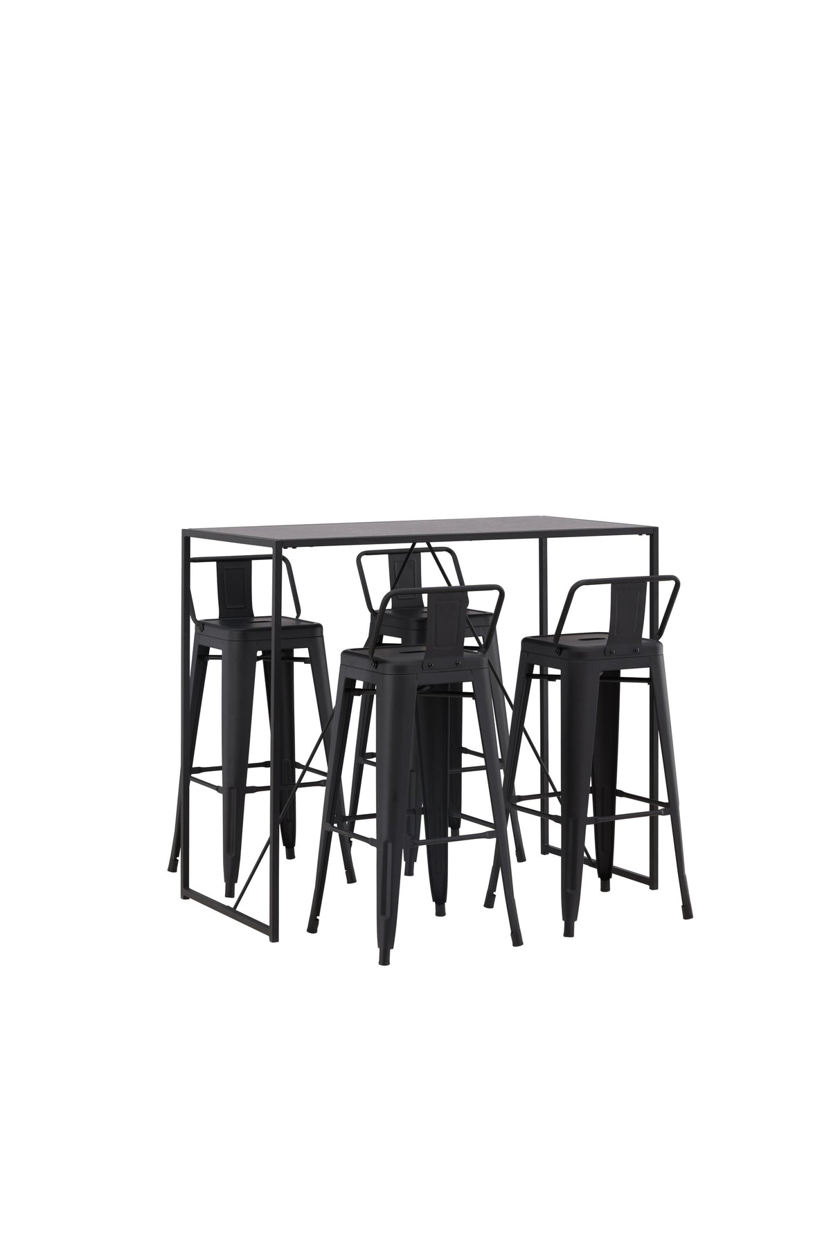 Brea Barset + Tempe Flat 120cm/4St. in Schwarz präsentiert im Onlineshop von KAQTU Design AG. Bartischset ist von Venture Home