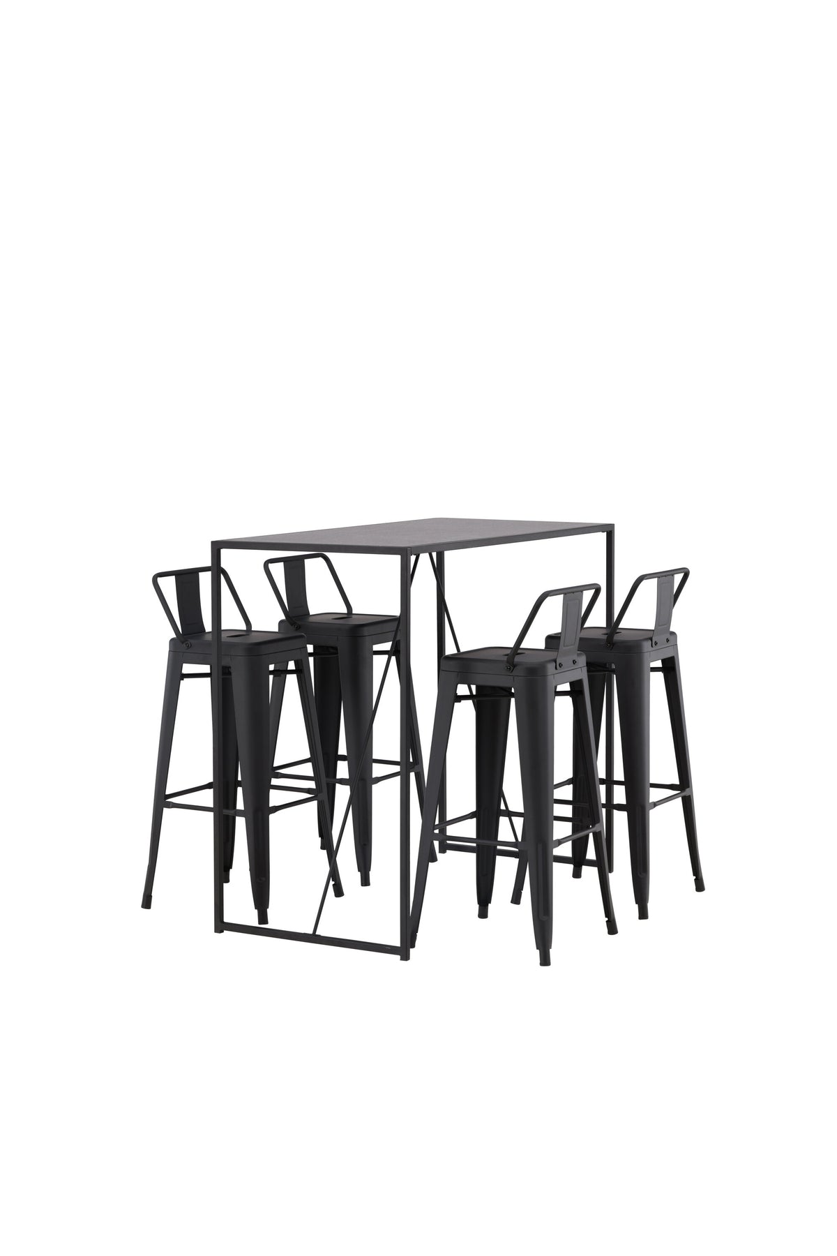 Brea Barset + Tempe Flat 120cm/4St. in Schwarz präsentiert im Onlineshop von KAQTU Design AG. Bartischset ist von Venture Home