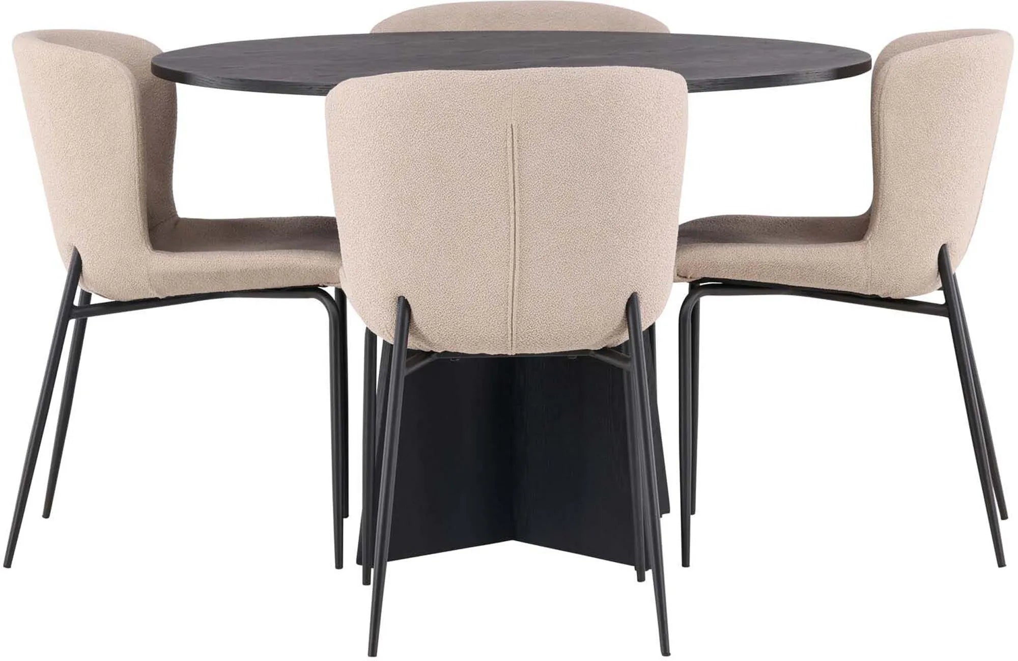 Elegantes Esszimmerset: Modesto Tisch & 4 Bootcut Stühle, 110cm.