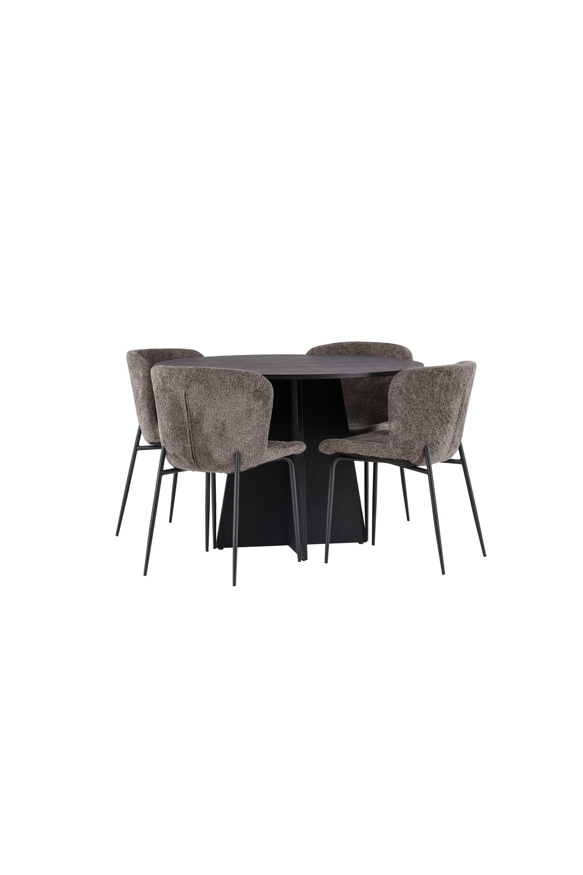 Bootcut Esszimmerset + Modesto ⌀110cm/4St. in Beige, Schwarz präsentiert im Onlineshop von KAQTU Design AG. Esszimmerset ist von Venture Home