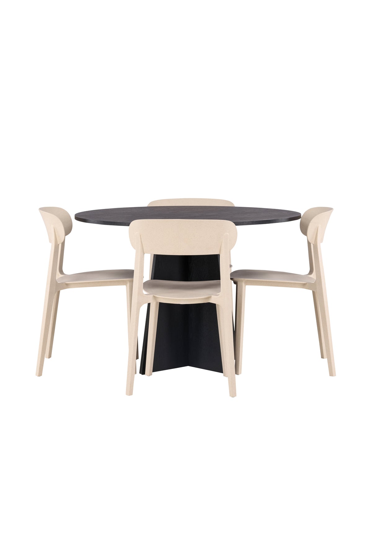 Bootcut Esszimmerset + Astol ⌀110cm/4St. in Beige präsentiert im Onlineshop von KAQTU Design AG. Esszimmerset ist von Venture Home
